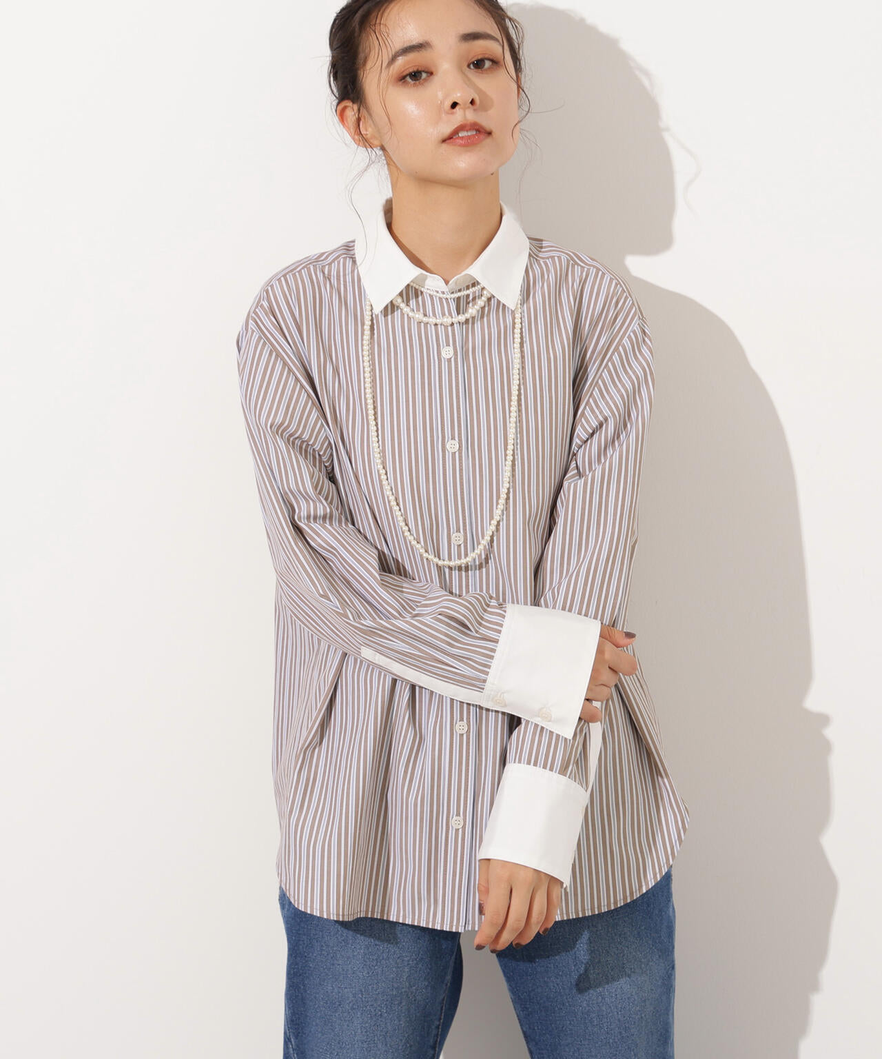 岸本セシルさん着用】【小室安未さん着用】クレリックシャツ | N