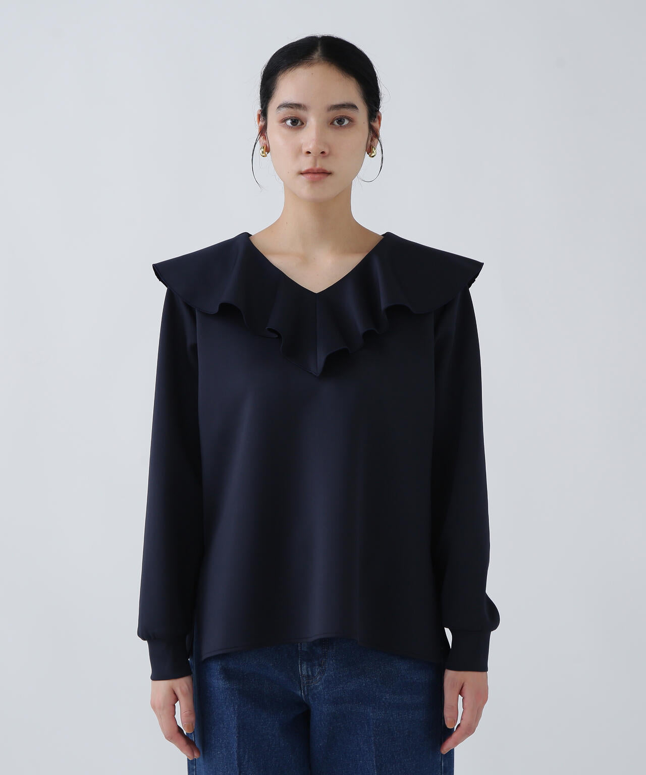 好きを着て気分が高まる】洗える楽ちんキレイ見えラッフルブラウス