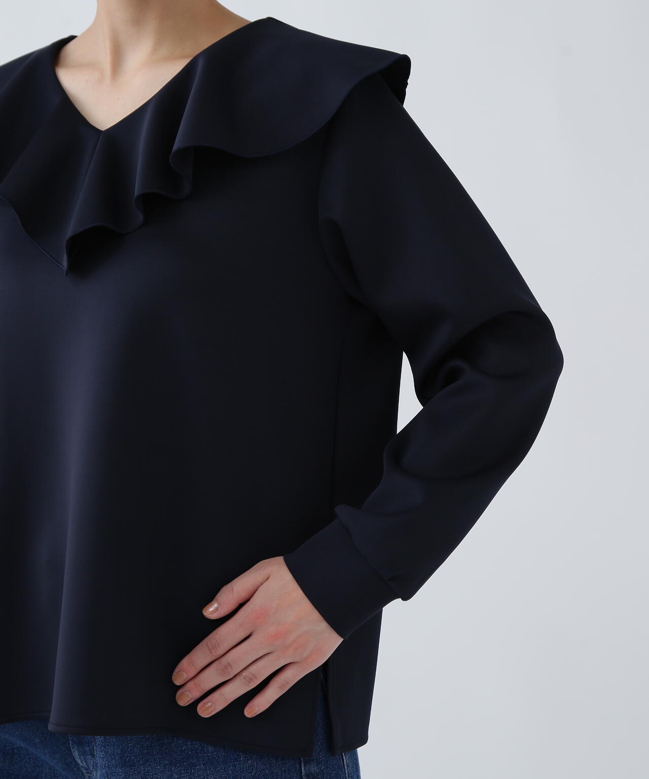 好きを着て気分が高まる】洗える楽ちんキレイ見えラッフルブラウス