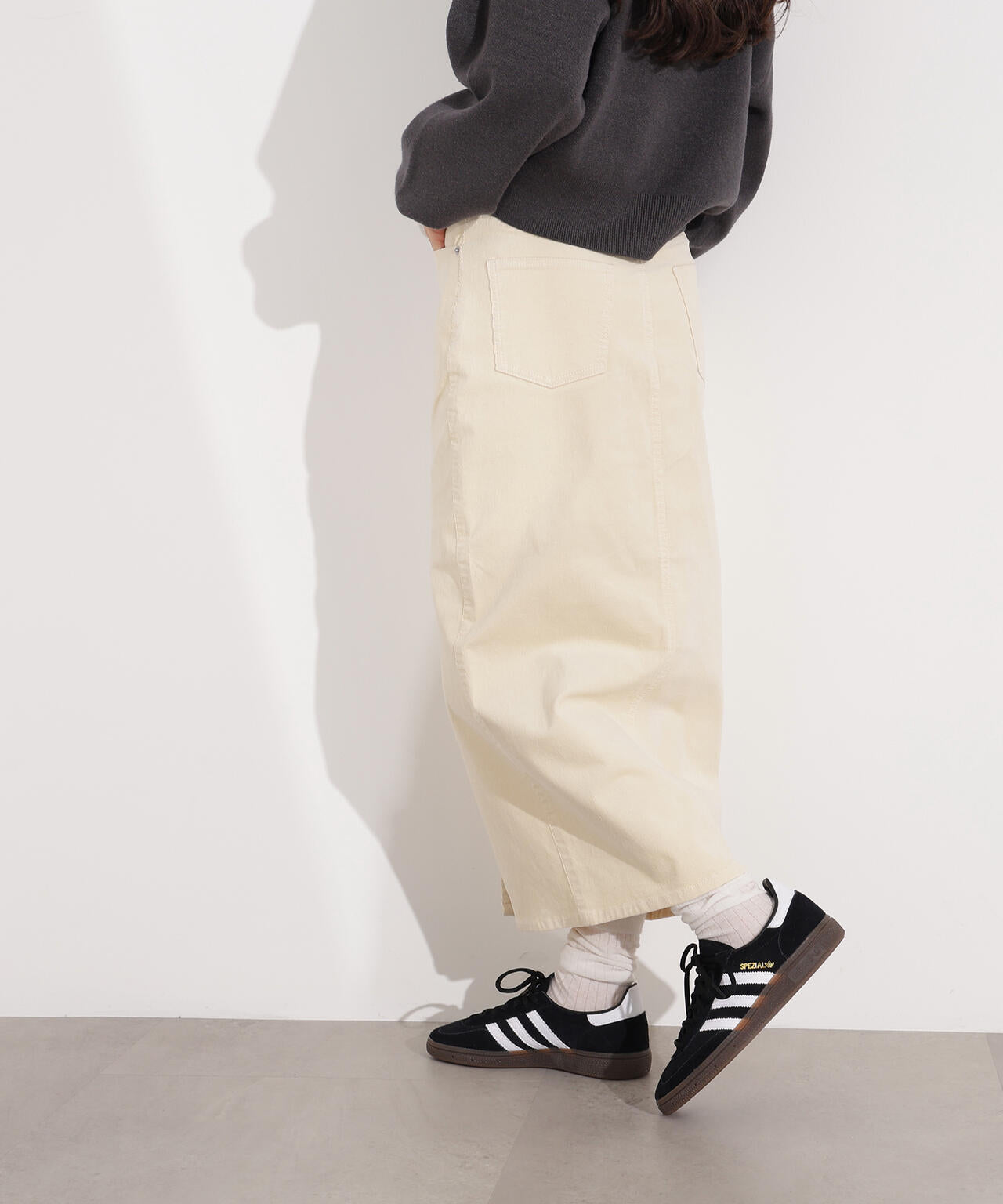 コーデュロイスリットスカート