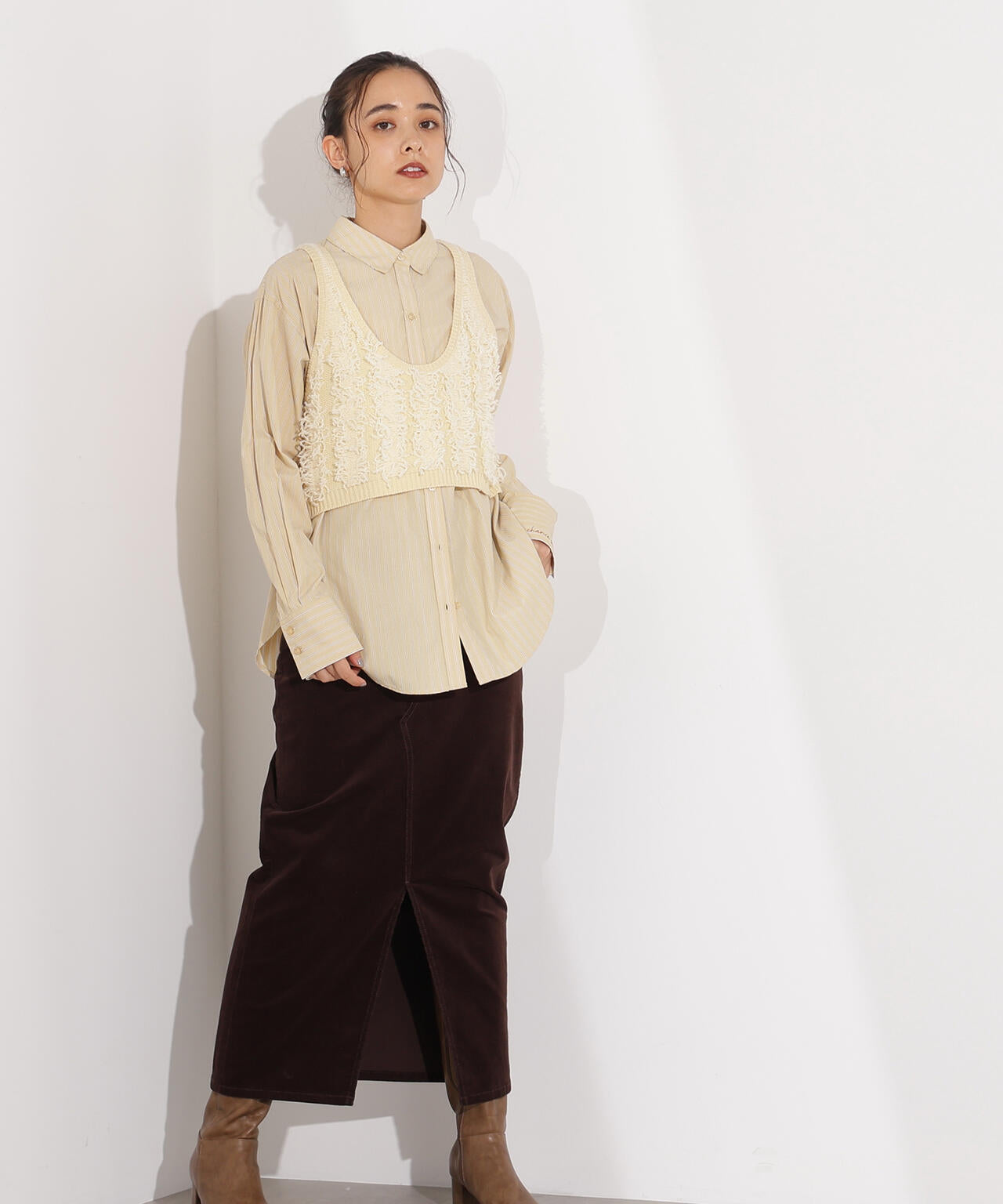 エヌ ナチュラルビューティーベーシック（N．Natural Beauty Basic*）/コーデュロイスリットスカート コーデュロイスリットスカート | N. Natural Beauty Basic*（エヌ