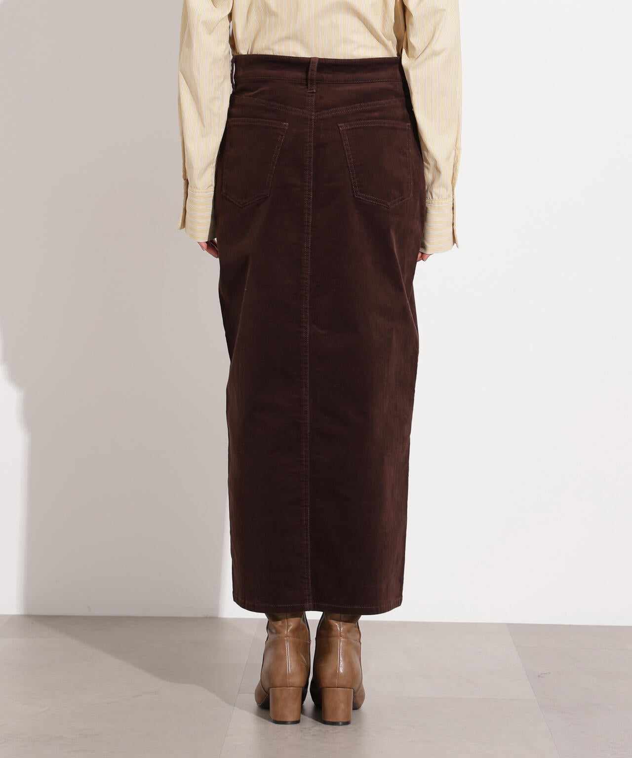 コーデュロイスリットスカート