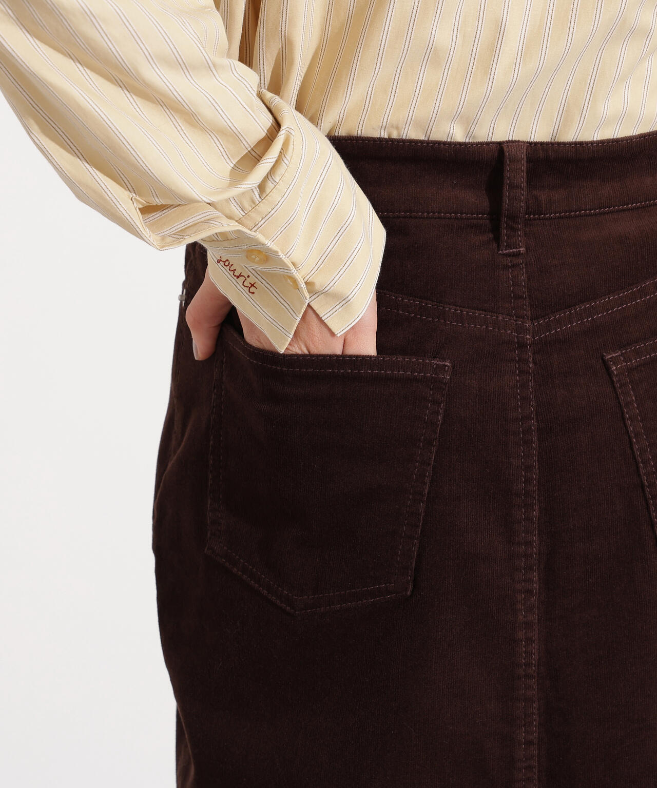 コーデュロイスリットスカート