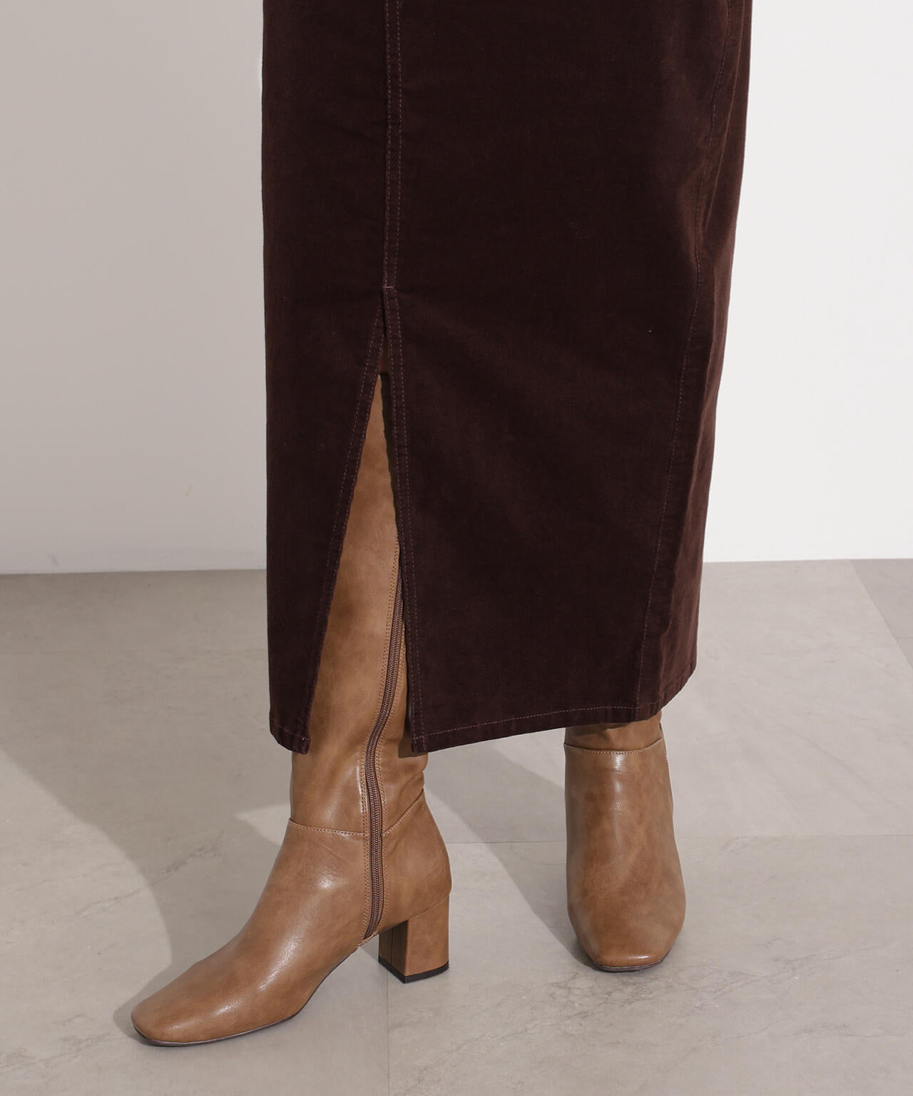 コーデュロイスリットスカート