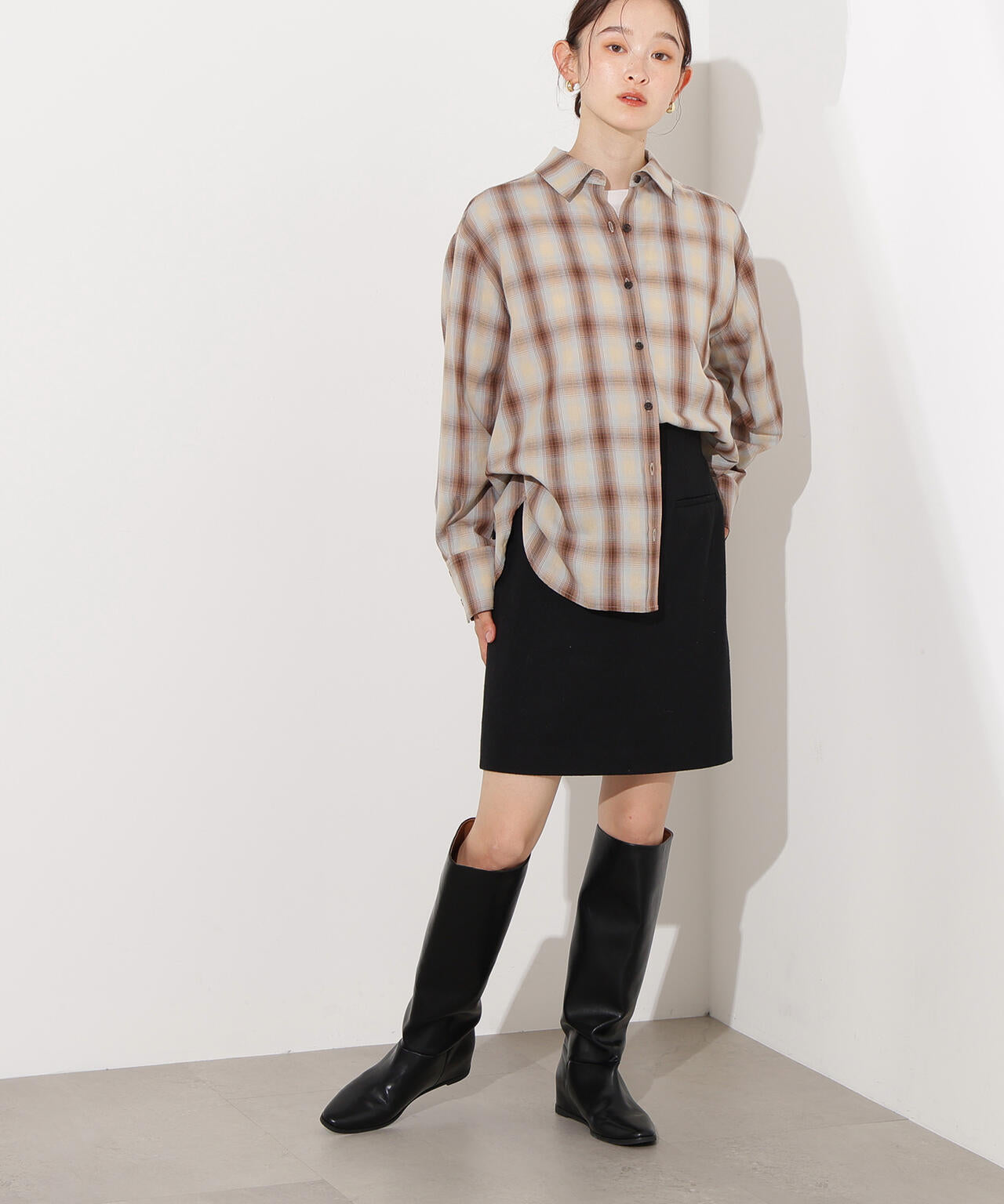 岸本セシルさん着用】フラノミニスカート | N. Natural Beauty Basic