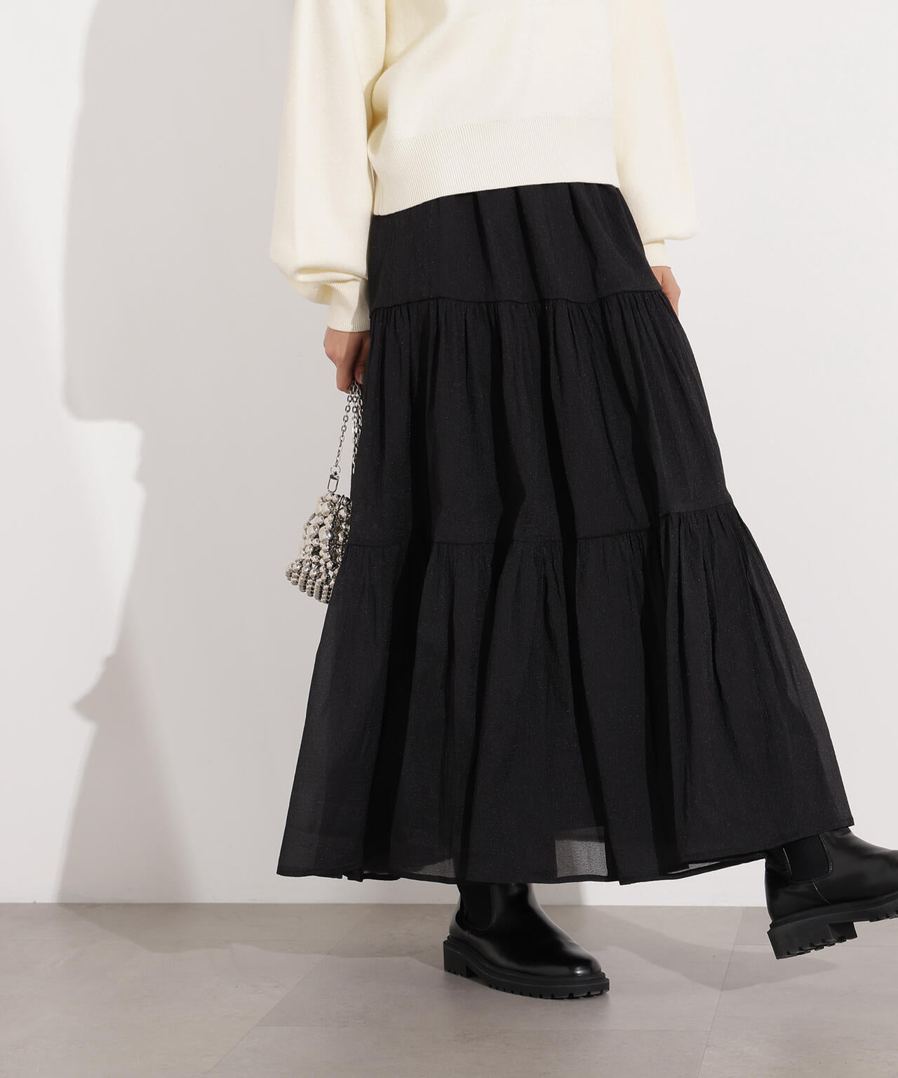 オーガンジーティアードスカート