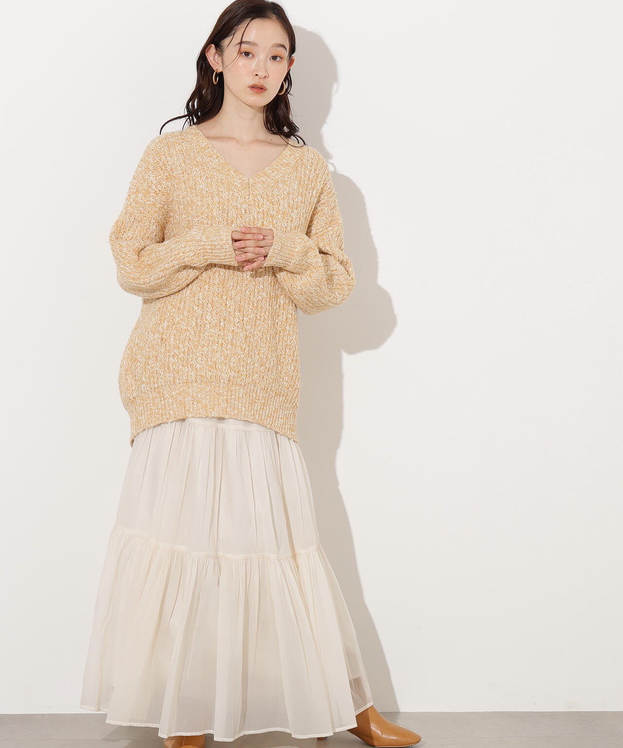 オーガンジーティアードスカート