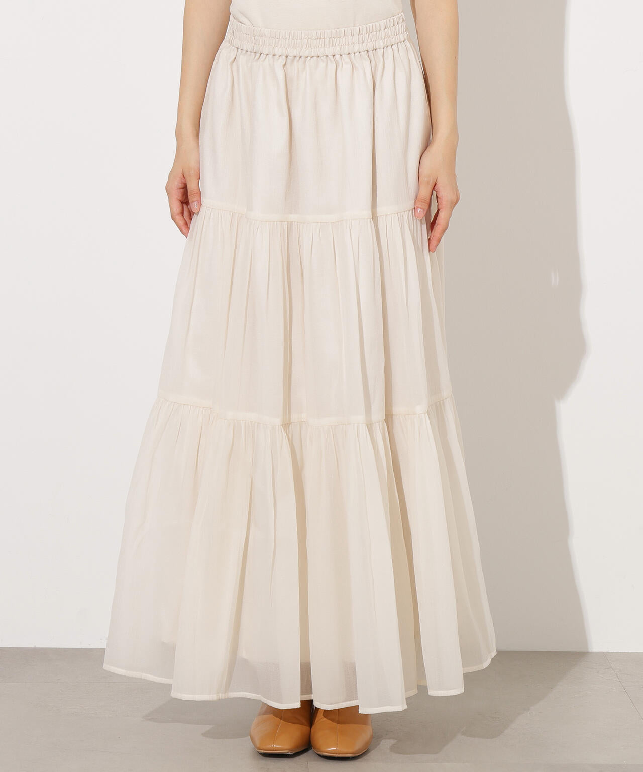 オーガンジーティアードスカート