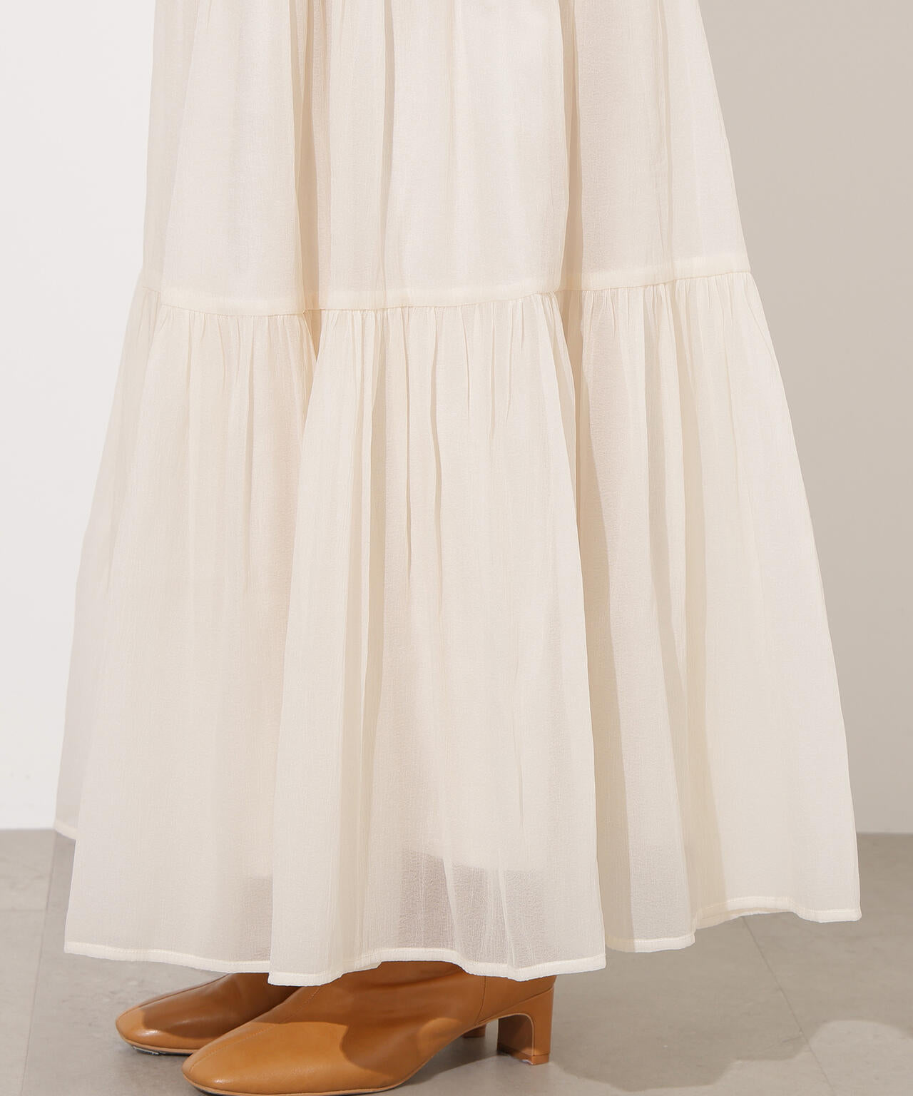 オーガンジーティアードスカート