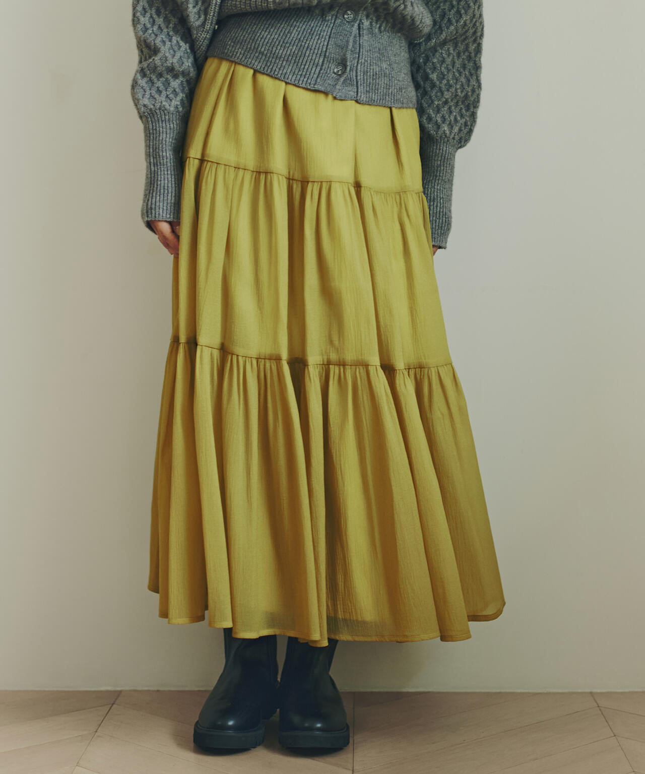 オーガンジーティアードスカート