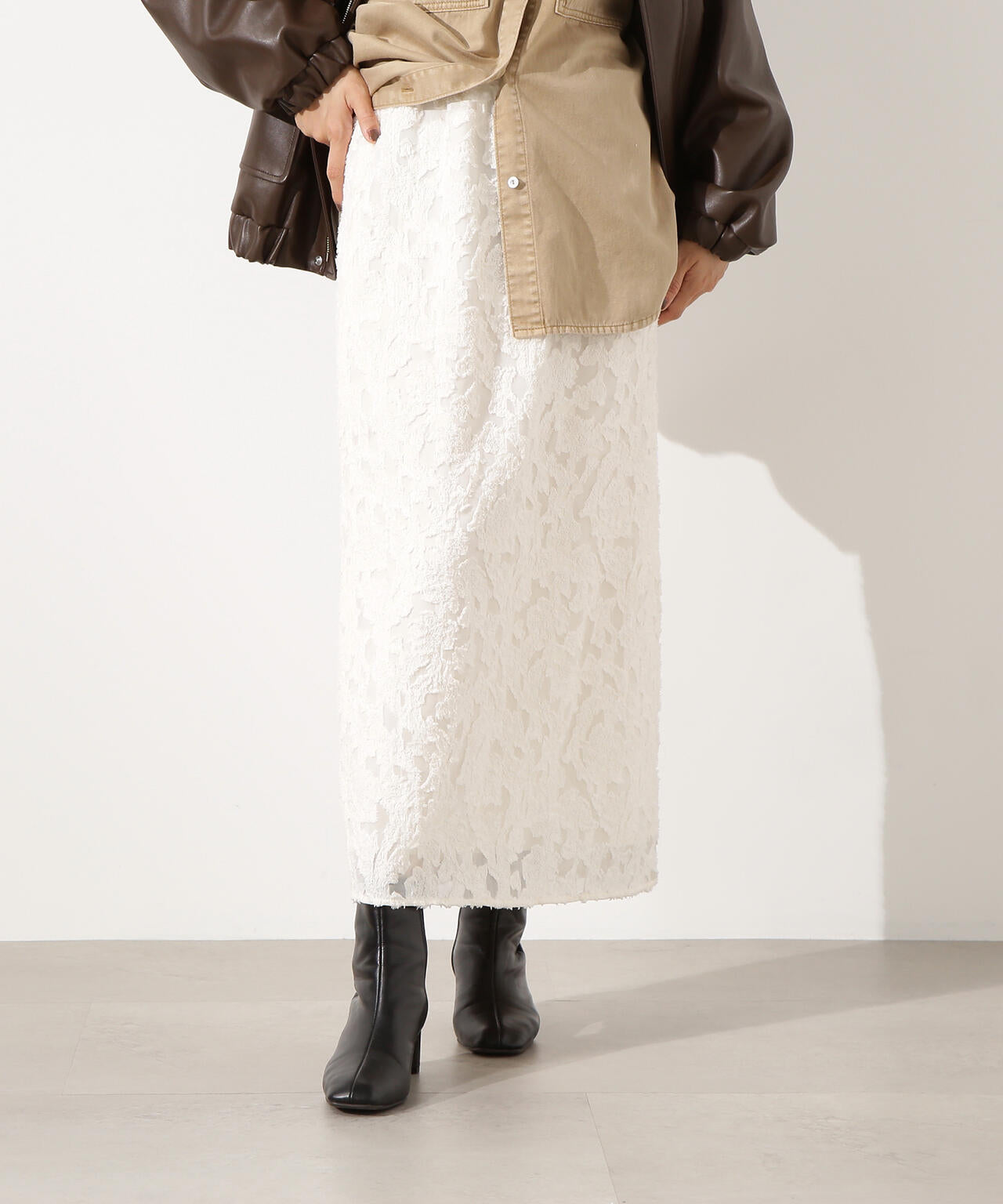 カットジャガードナロースカート | N. Natural Beauty Basic*（エヌ