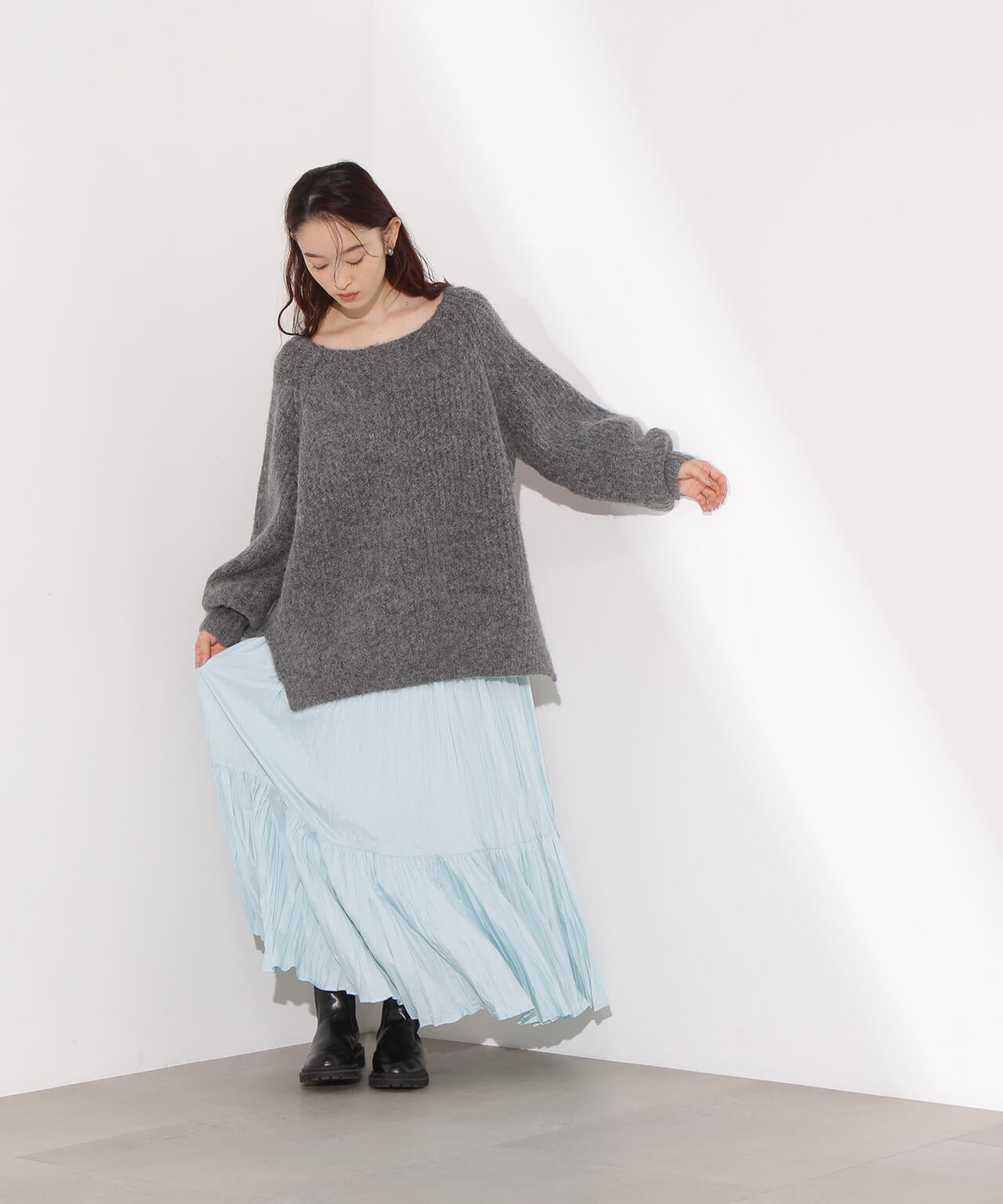 ティアードプリーツスカート