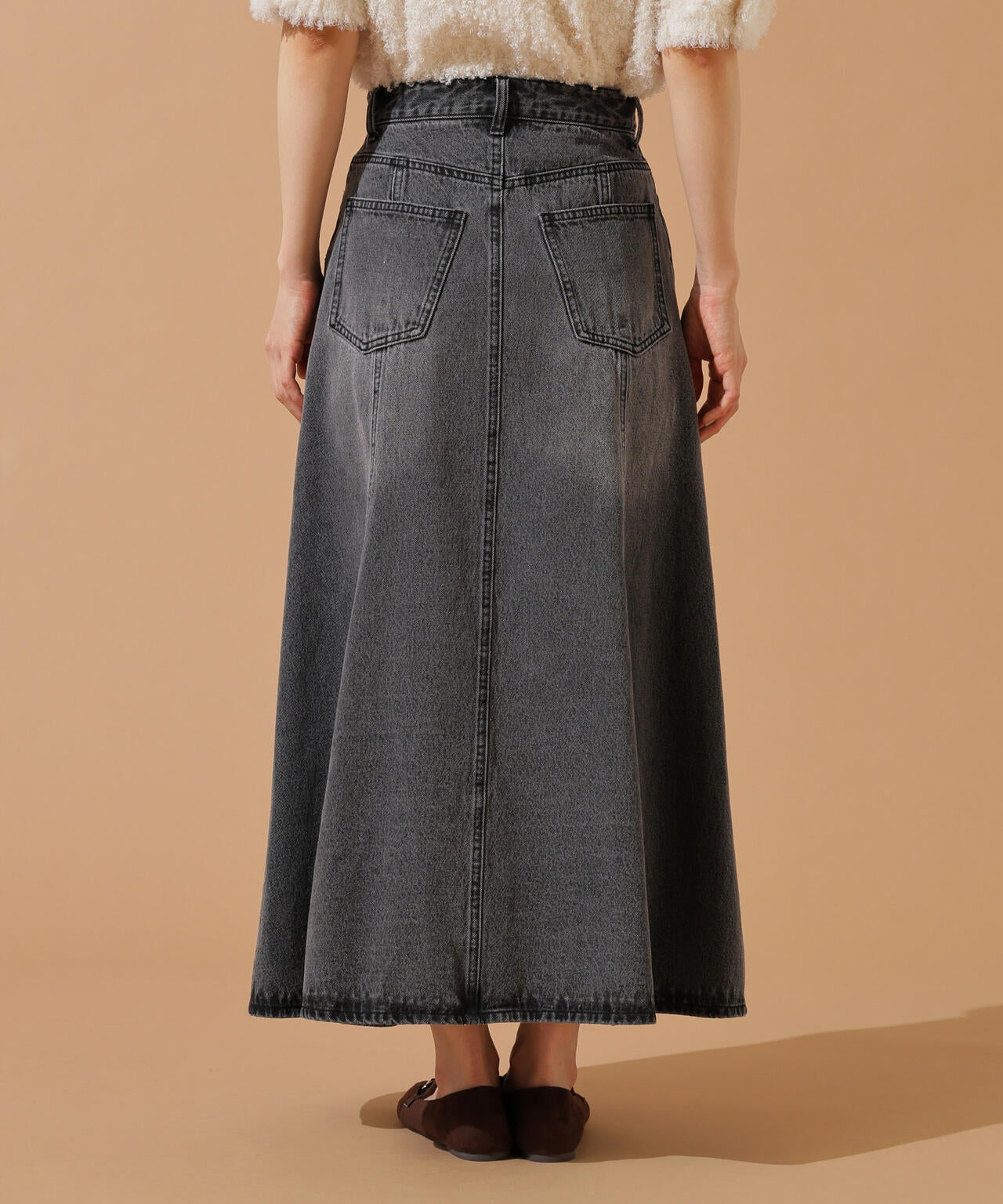 【小室安未さん着用】パネル切替デニムフレアスカート