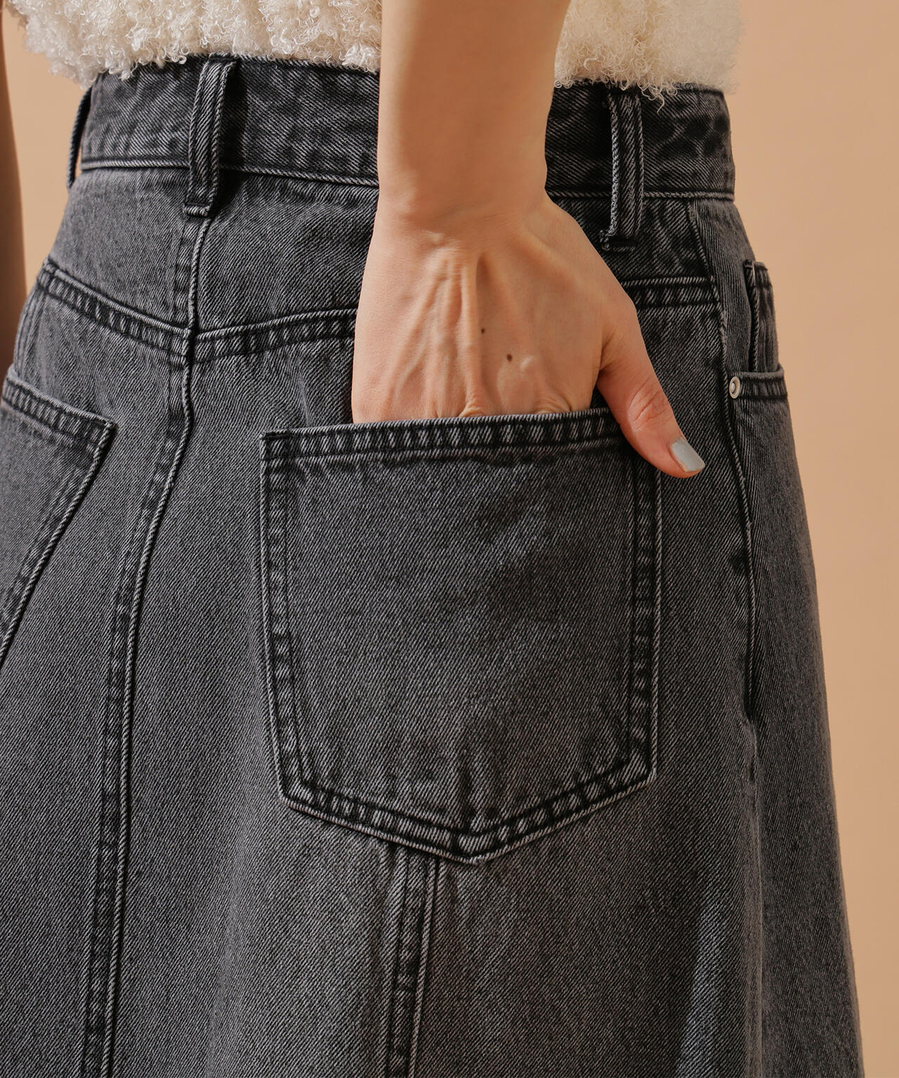 【小室安未さん着用】パネル切替デニムフレアスカート