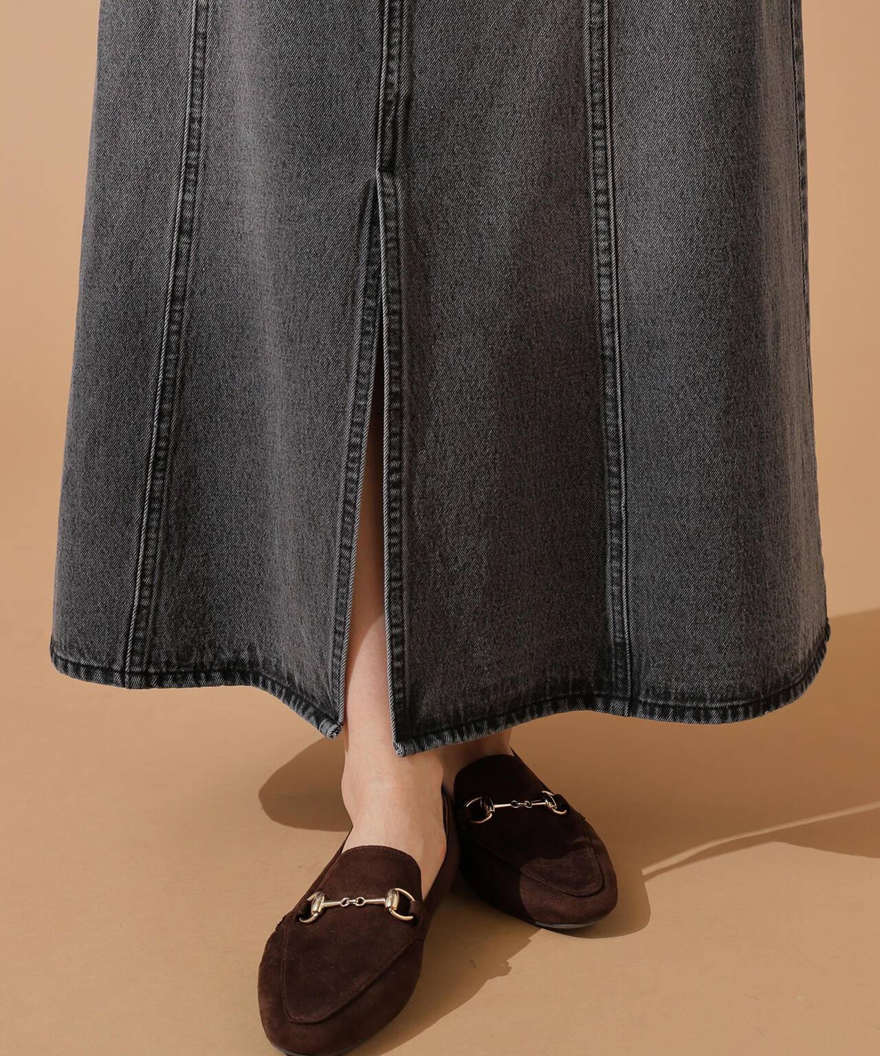 【小室安未さん着用】パネル切替デニムフレアスカート