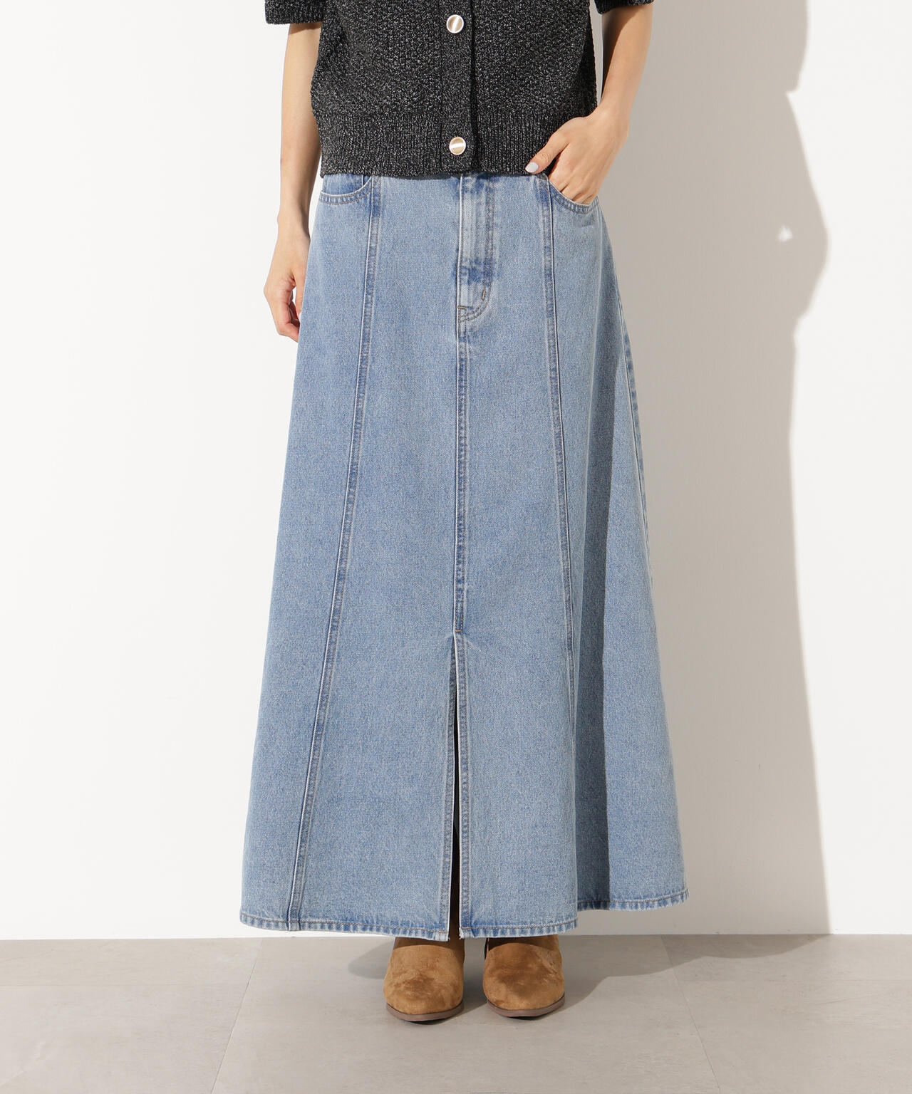 小室安未さん着用】パネル切替デニムフレアスカート | N. Natural