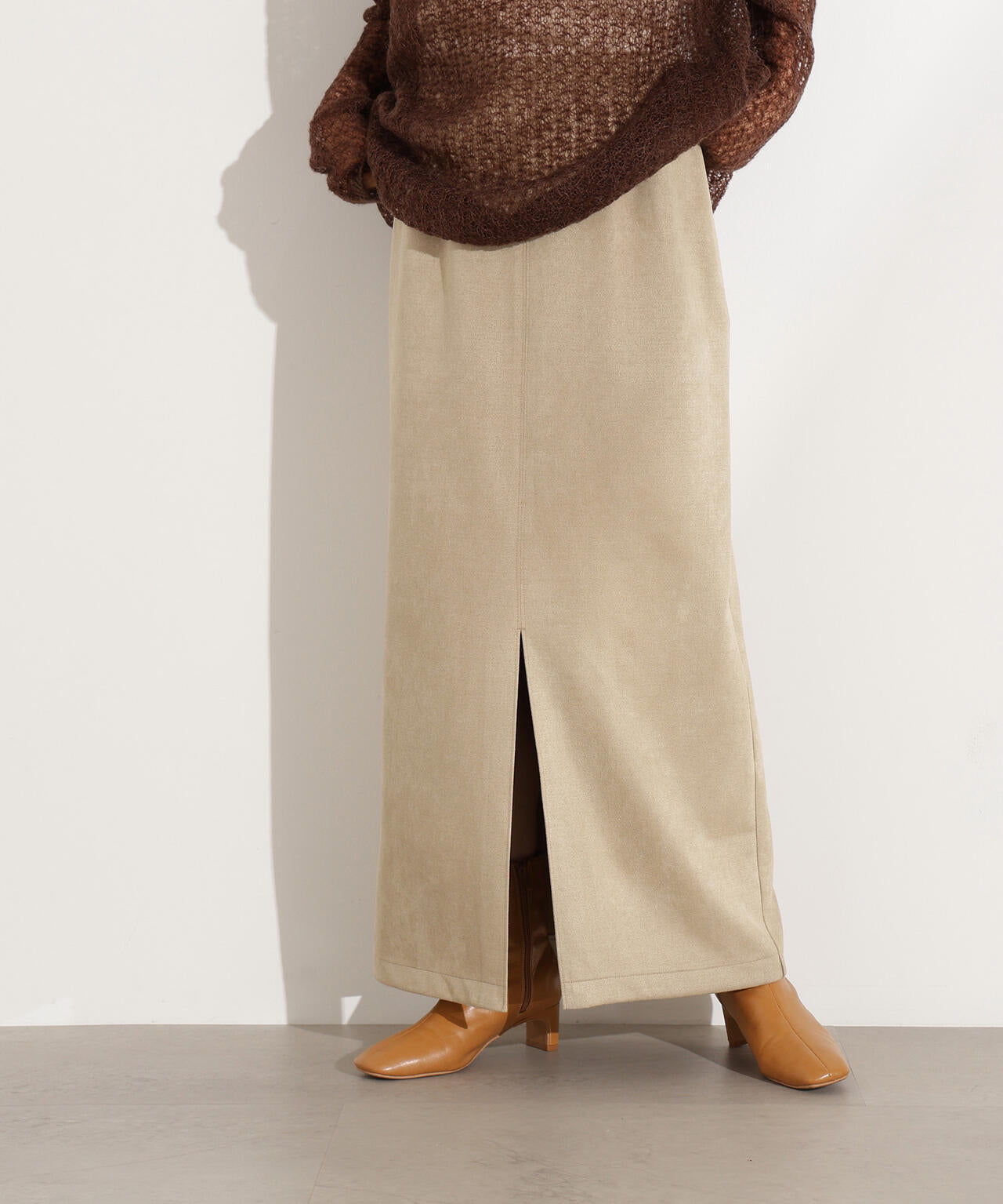 【小室安未さん着用】フェイクスウェードスリットスカート