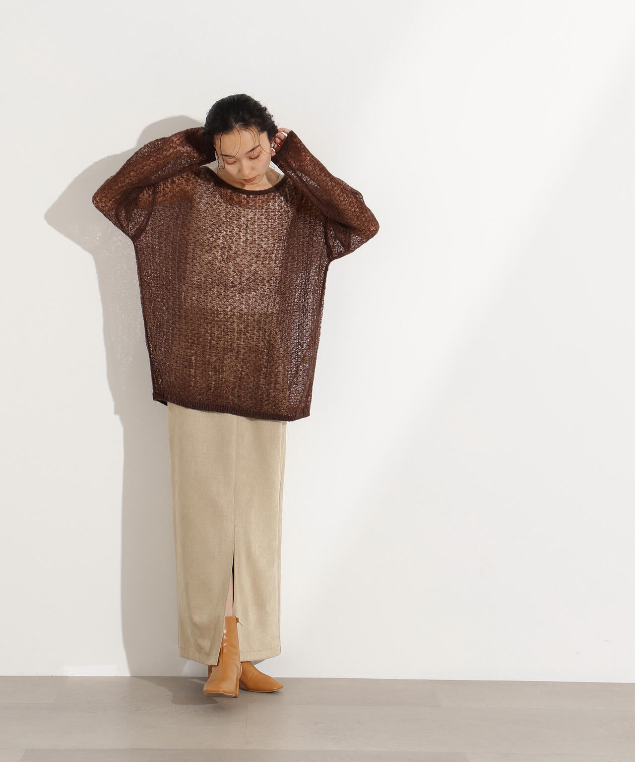 【小室安未さん着用】フェイクスウェードスリットスカート