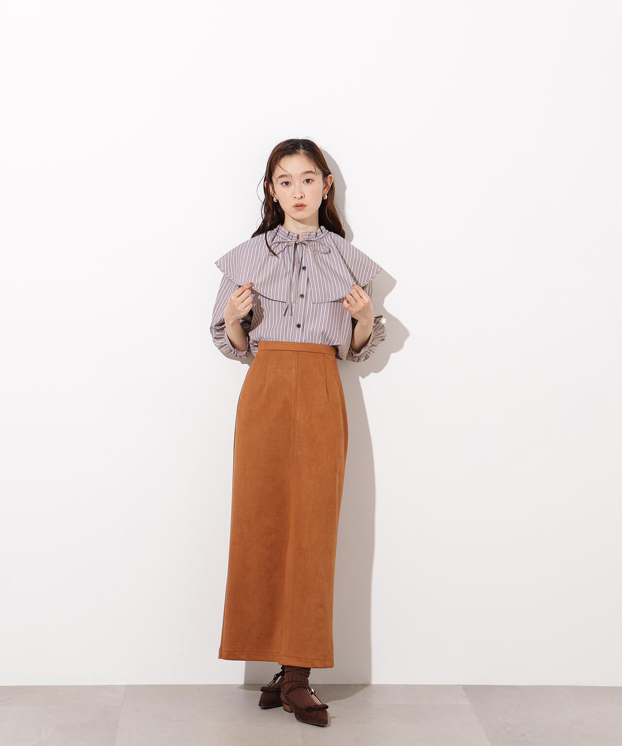 【小室安未さん着用】フェイクスウェードスリットスカート