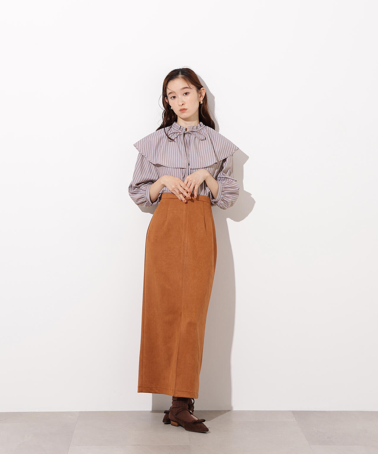 【小室安未さん着用】フェイクスウェードスリットスカート