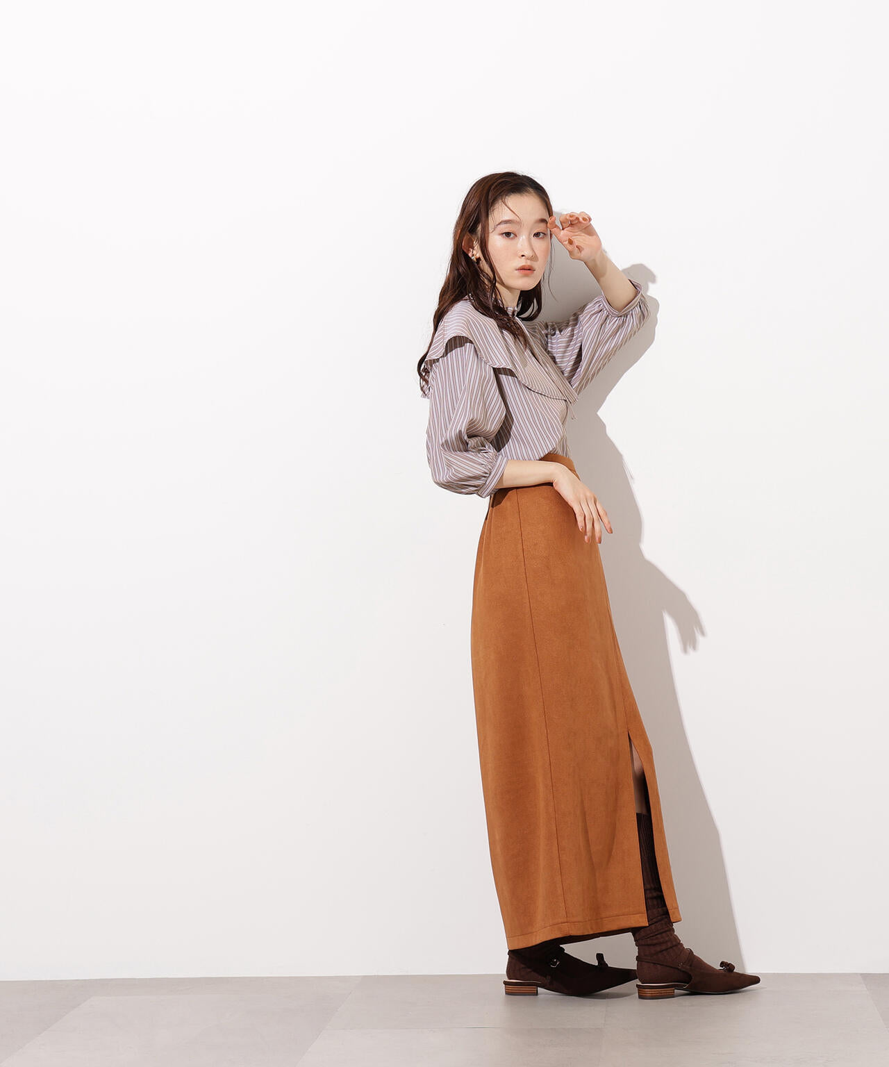 【小室安未さん着用】フェイクスウェードスリットスカート