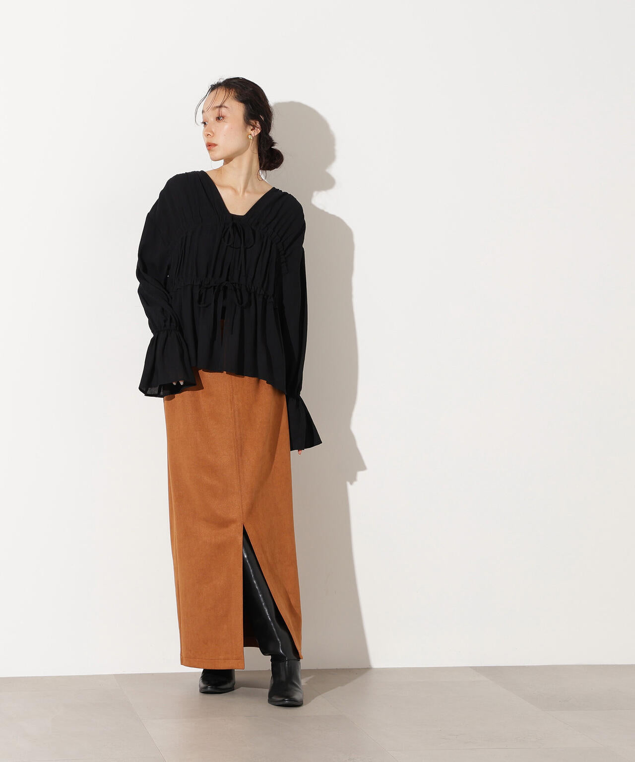 【小室安未さん着用】フェイクスウェードスリットスカート