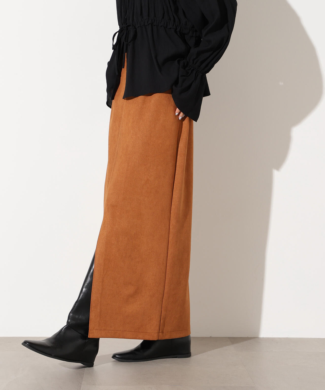 【小室安未さん着用】フェイクスウェードスリットスカート