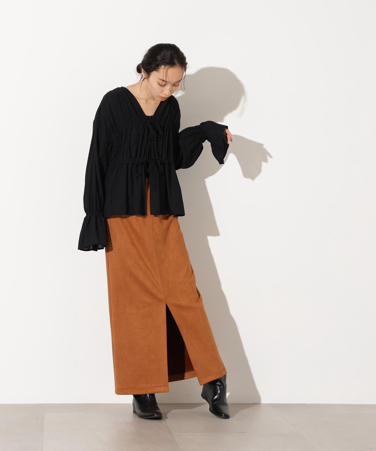 【小室安未さん着用】フェイクスウェードスリットスカート