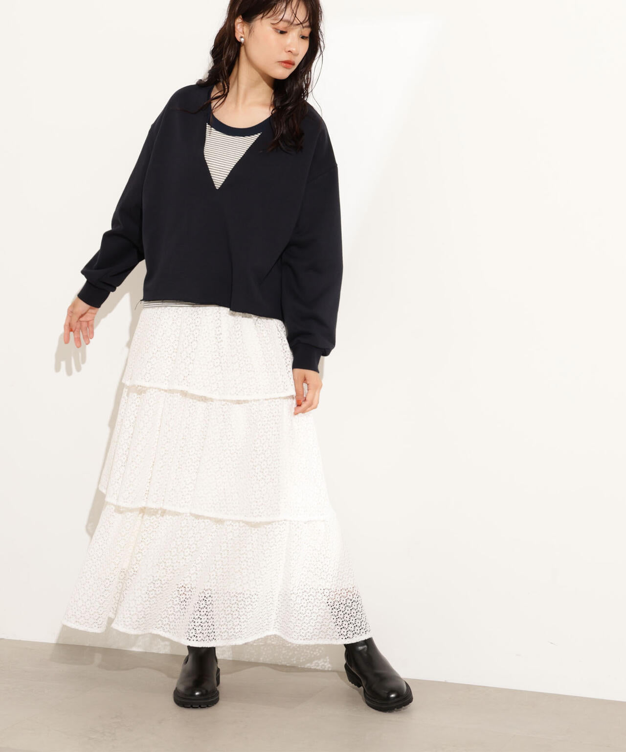 ティアードレーススカート