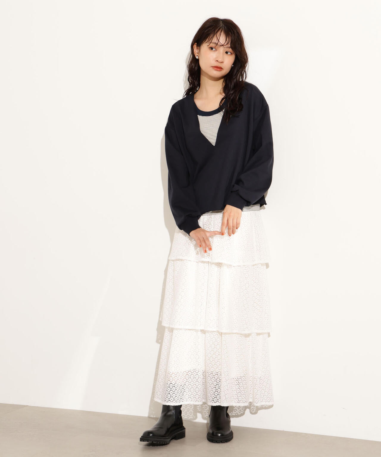 ティアードレーススカート