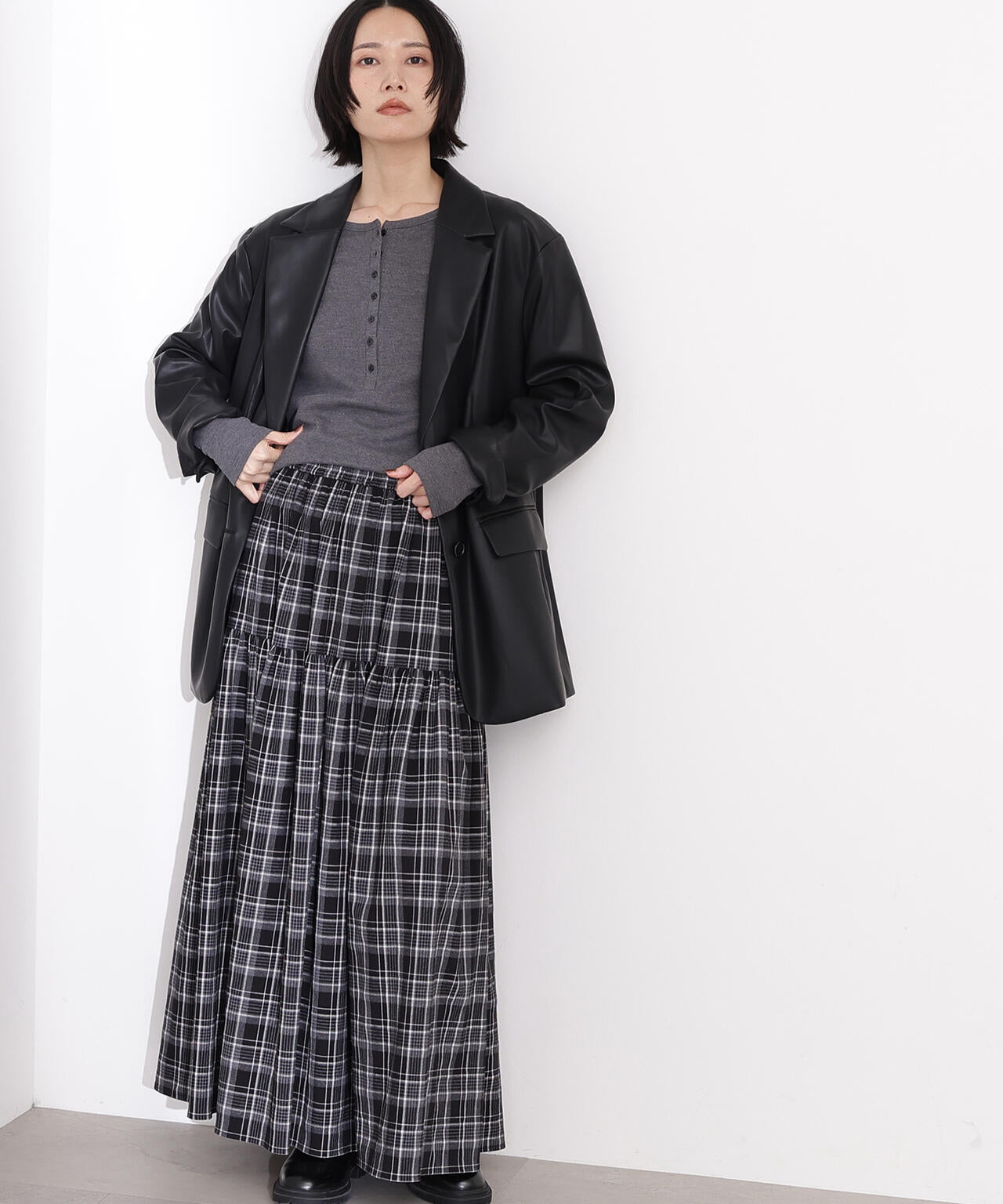 チェックティアードスカート
