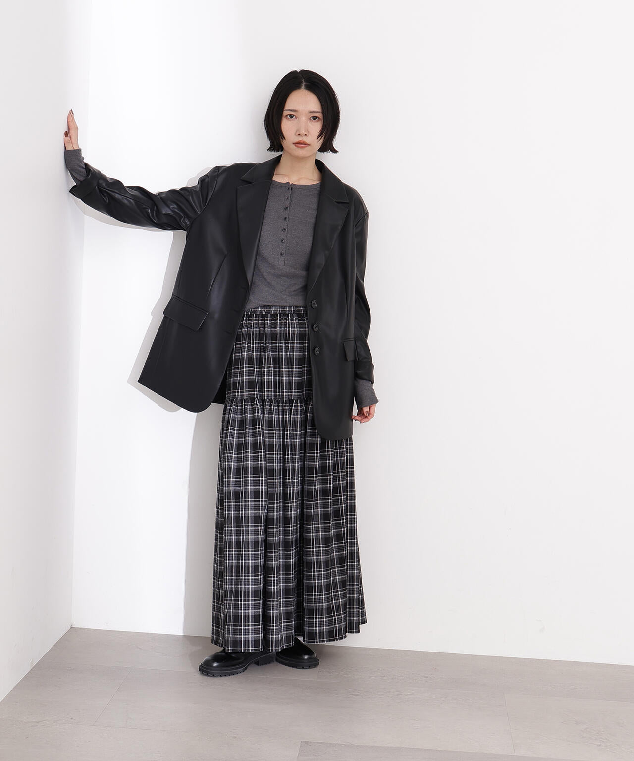 チェックティアードスカート