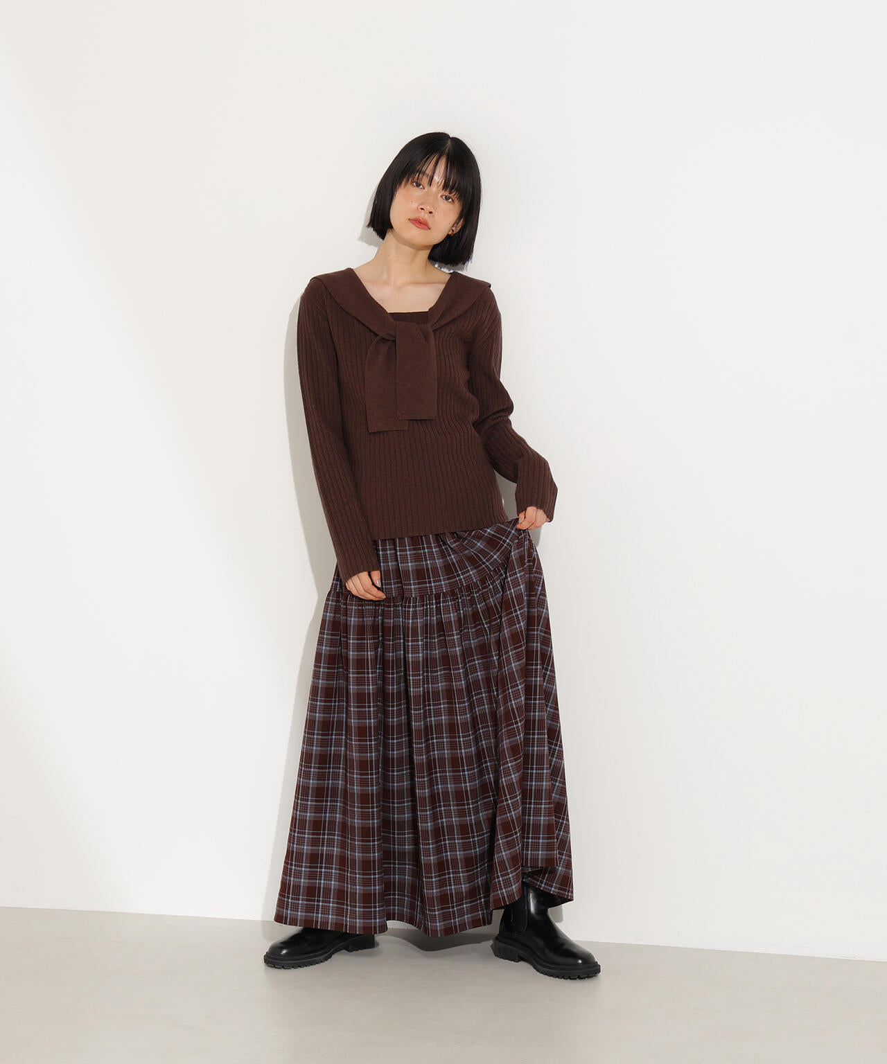 チェックティアードスカート