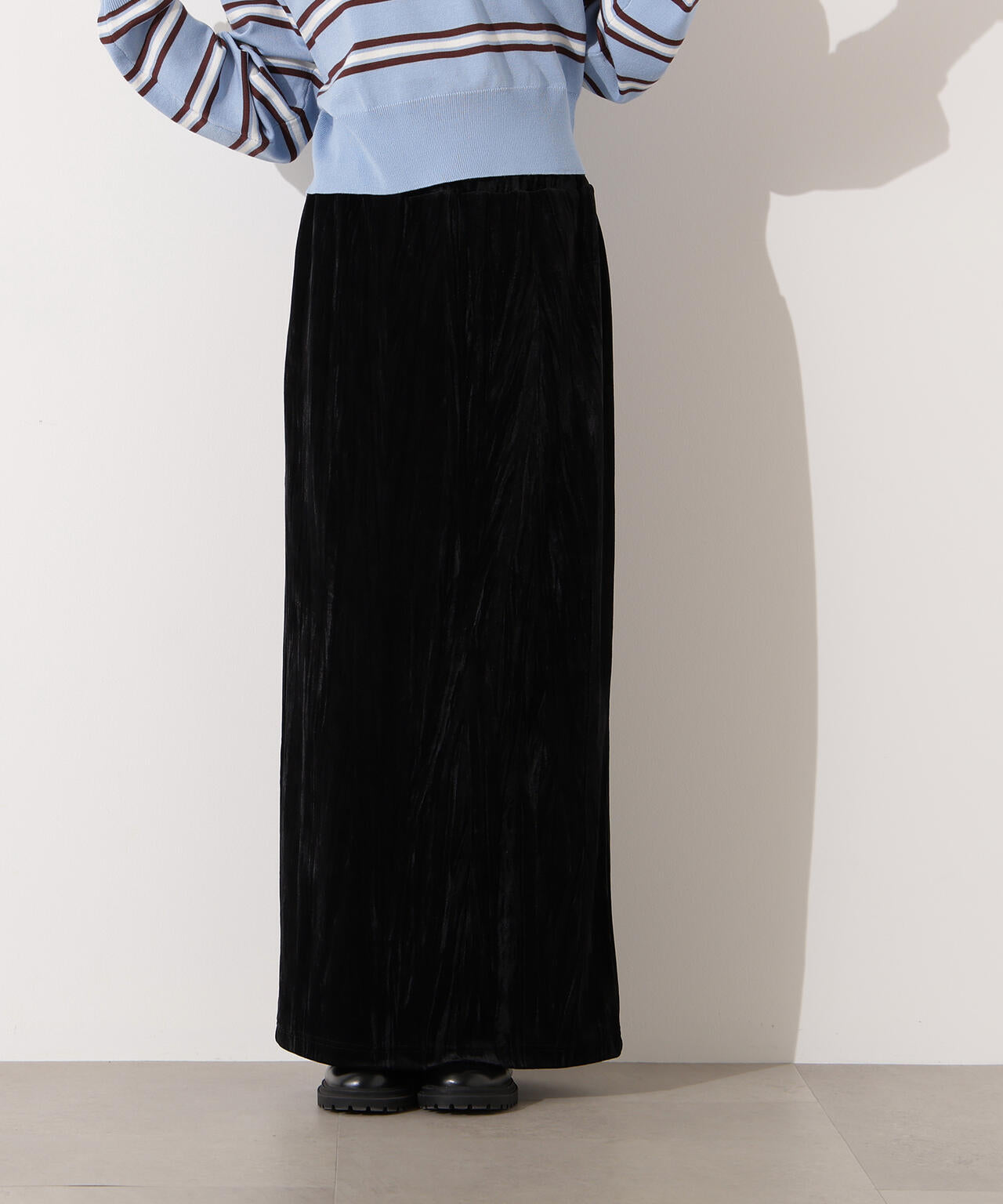 【岸本セシルさん着用】ベロアナローマキシスカート