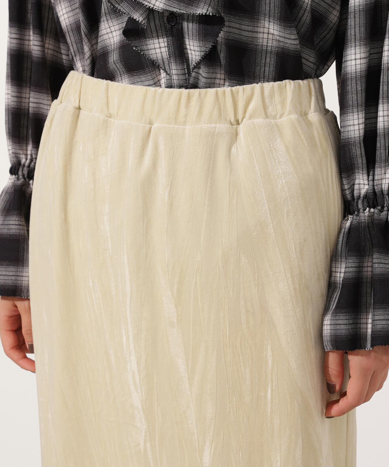 【岸本セシルさん着用】ベロアナローマキシスカート