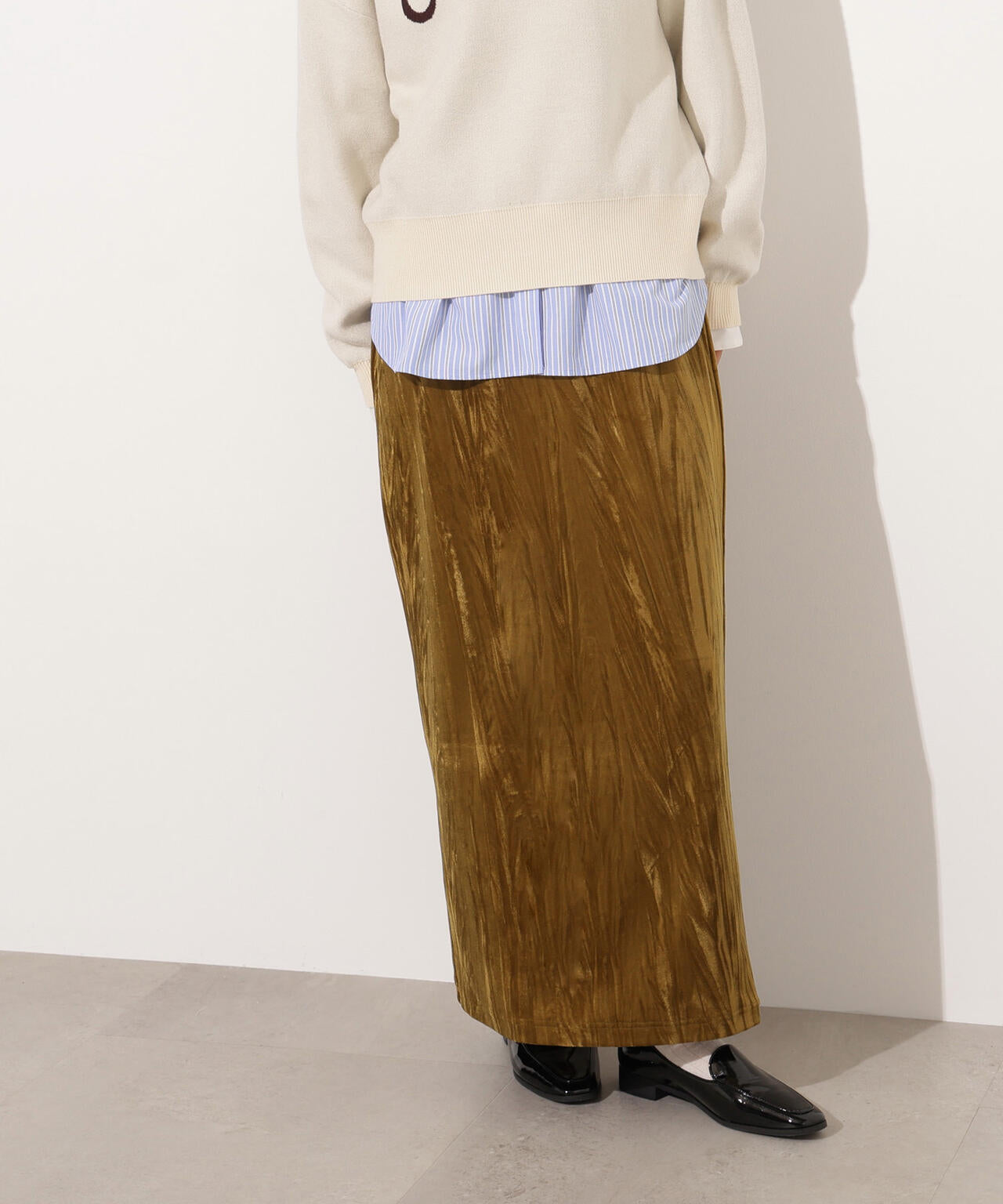 【岸本セシルさん着用】ベロアナローマキシスカート