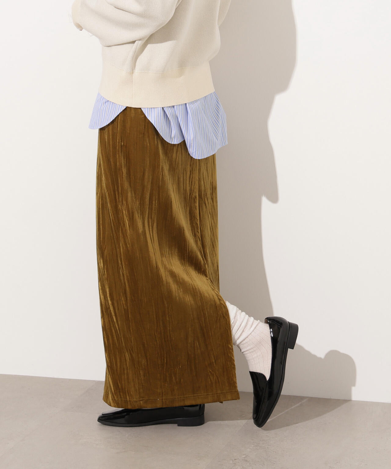 【岸本セシルさん着用】ベロアナローマキシスカート