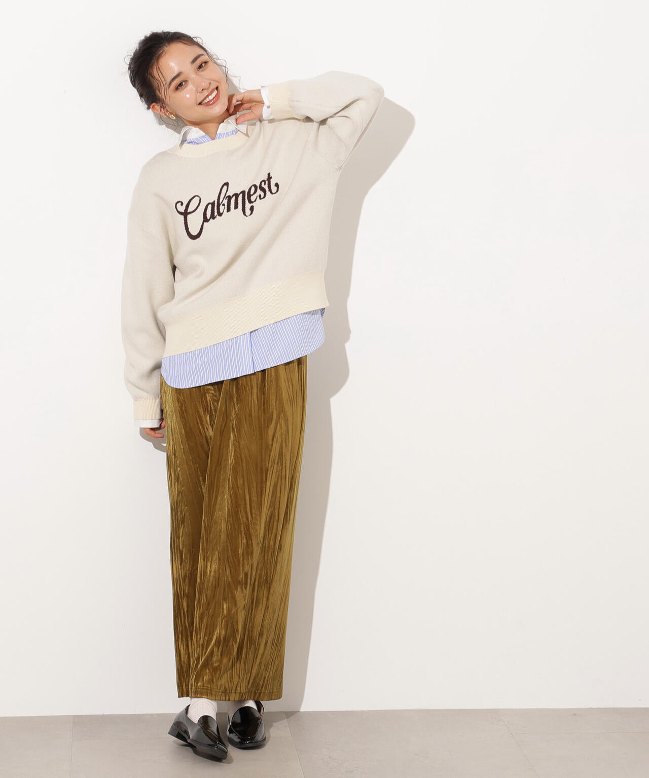 【岸本セシルさん着用】ベロアナローマキシスカート