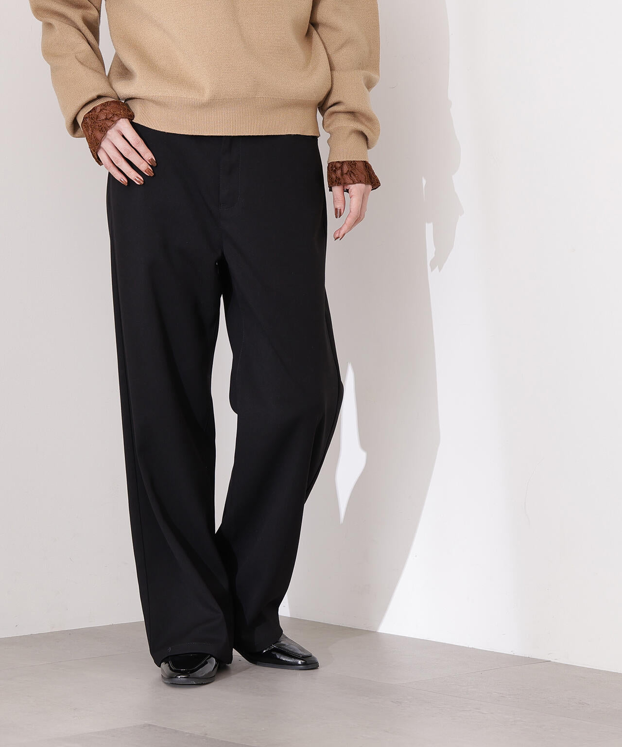 【岸本セシルさん着用】ベーシックツイルワイドパンツ