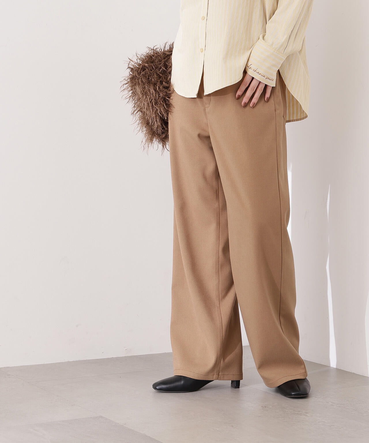 【岸本セシルさん着用】ベーシックツイルワイドパンツ