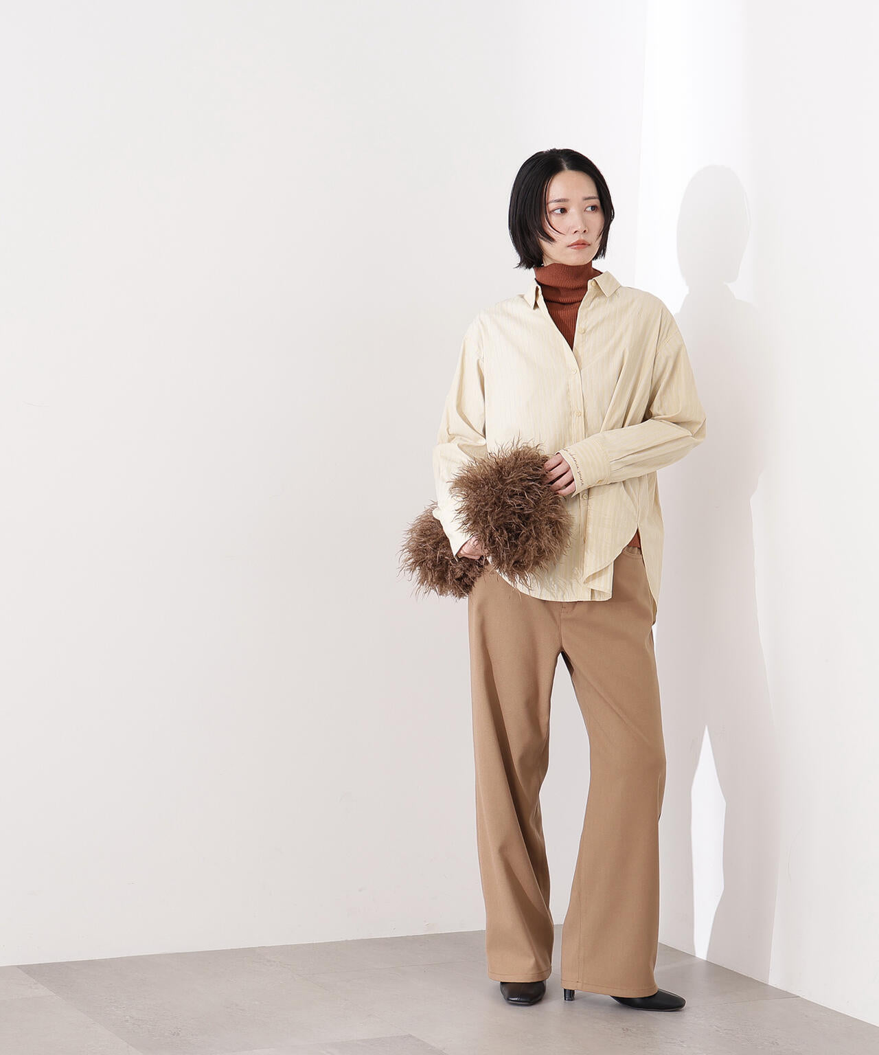 岸本セシルさん着用】ベーシックツイルワイドパンツ | N. Natural