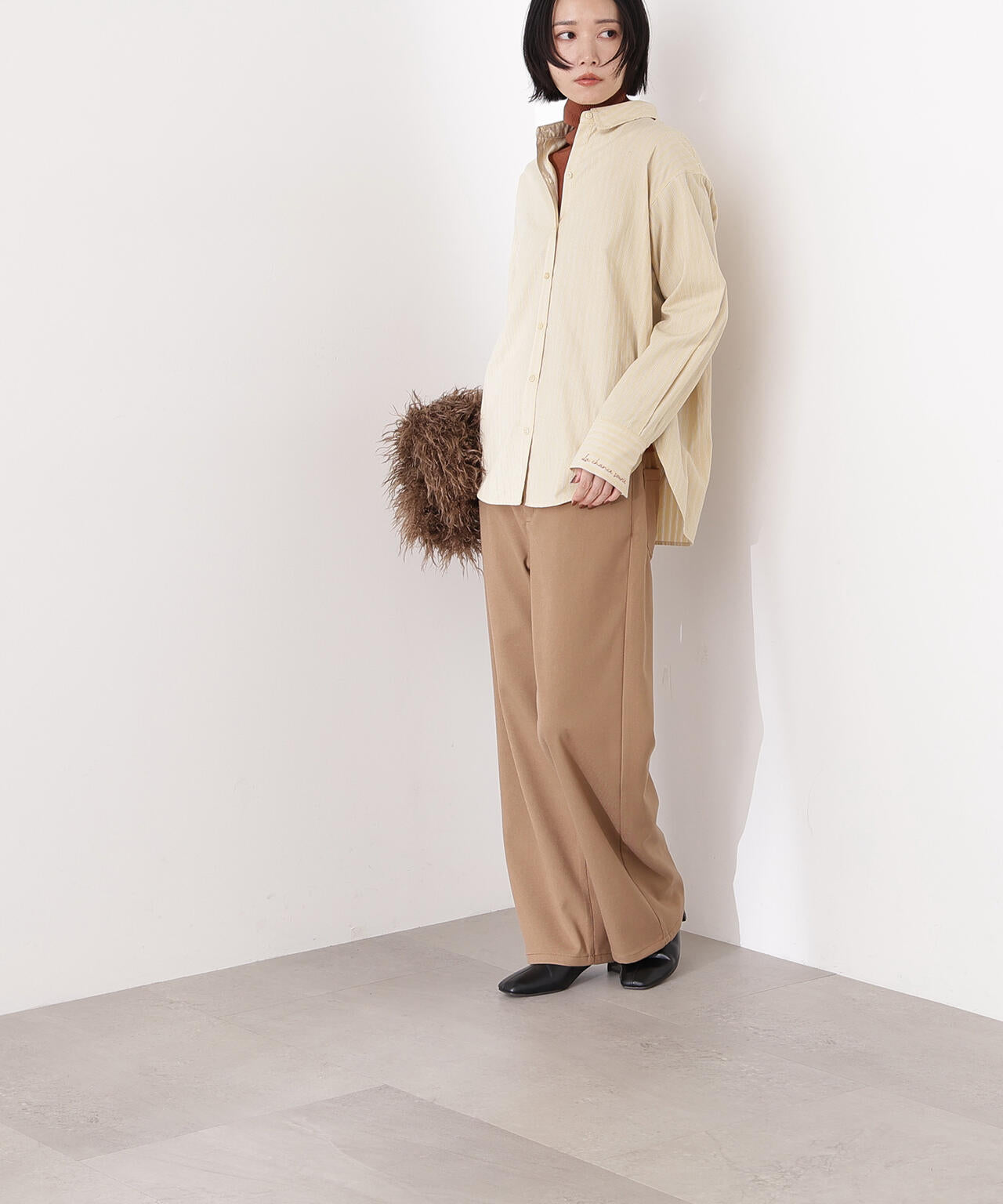 【岸本セシルさん着用】ベーシックツイルワイドパンツ