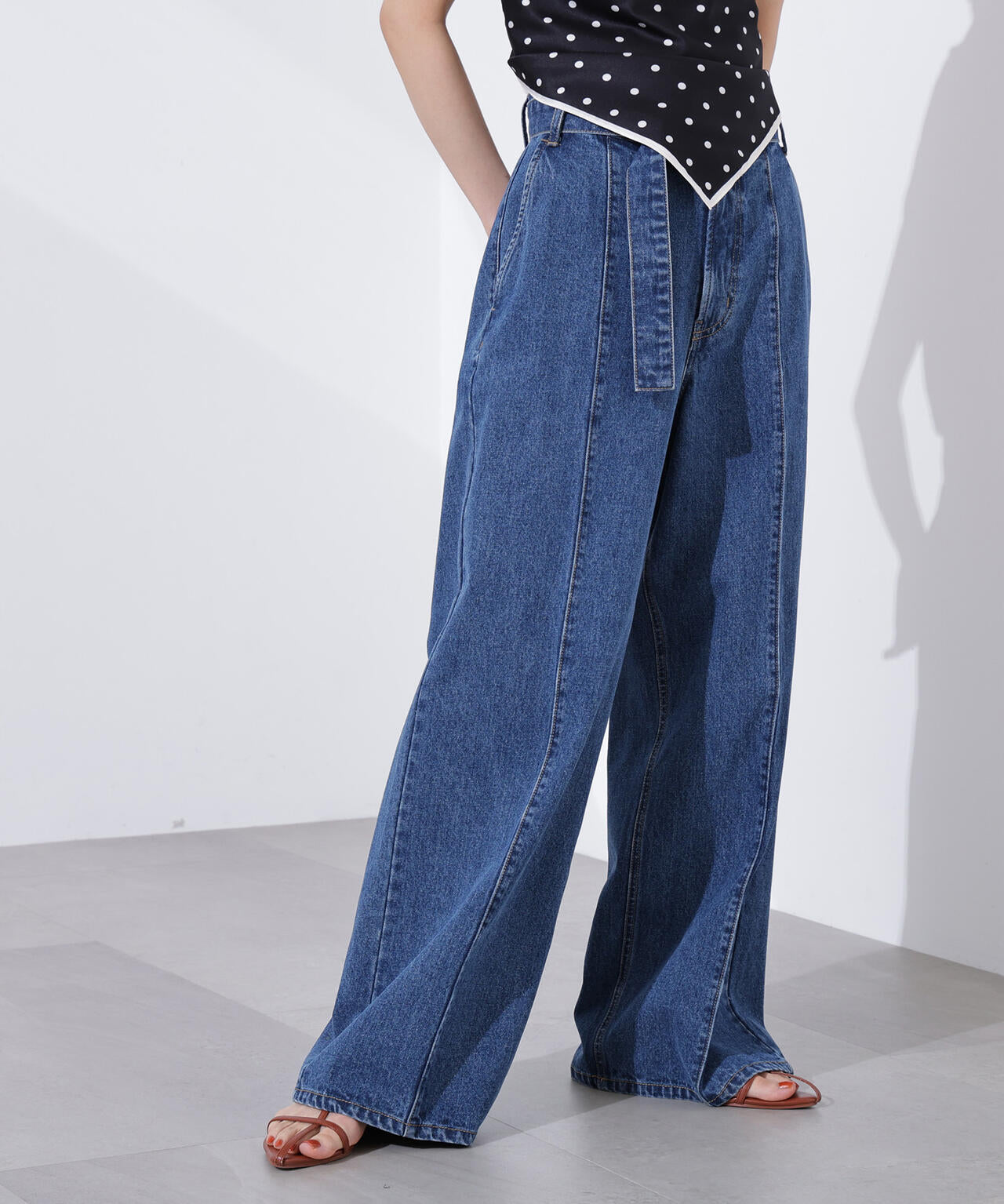 people sense ネイビーワイドジーンズ DENIM JEANS – peoplesense