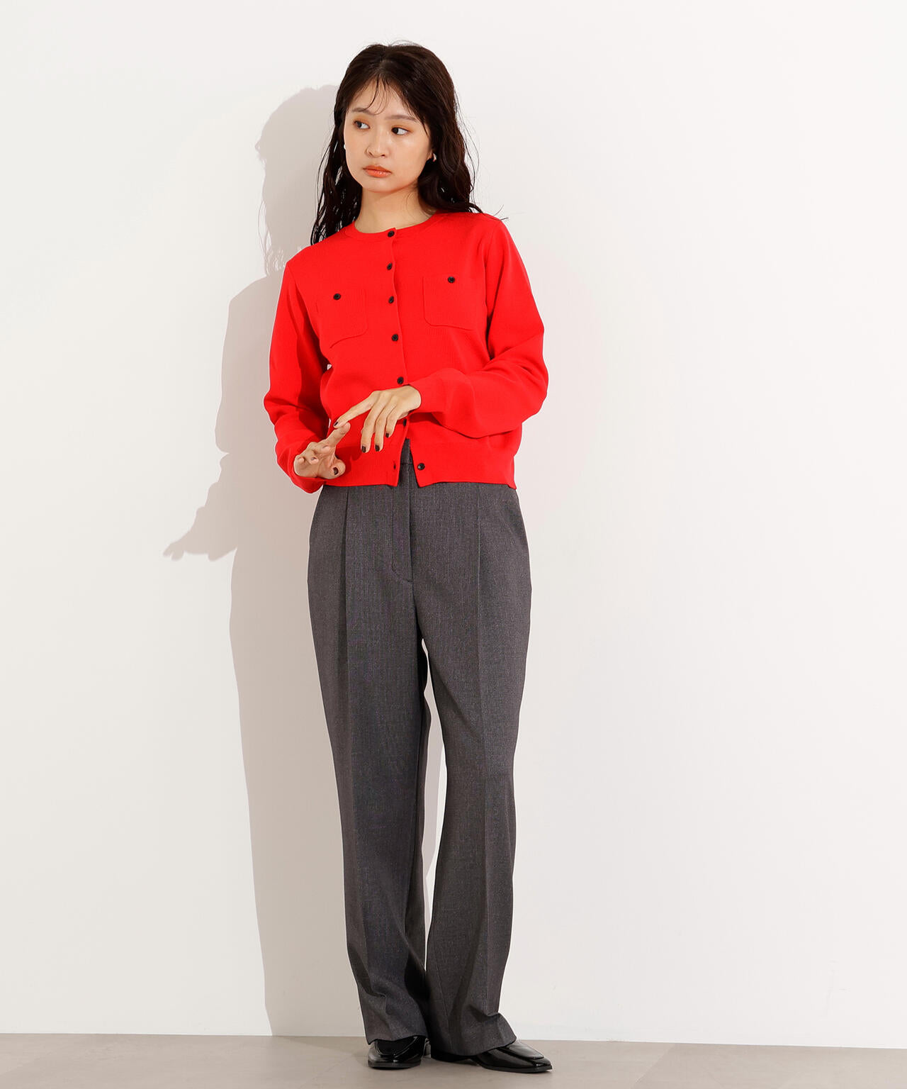 【小室安未さん着用】ツィーディーワンタックストレートパンツ