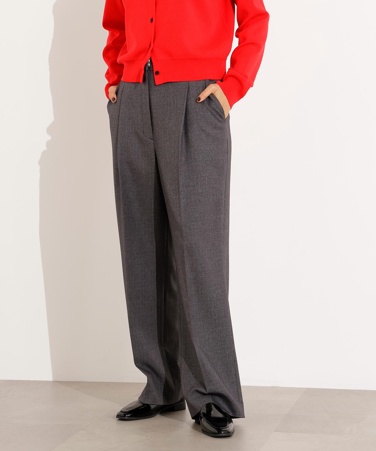 ★全国送料無料★168cm50mm ストレート 120cm50mm T1 セット 小室安未さん着用】ツィーディーワンタックストレートパンツ | N