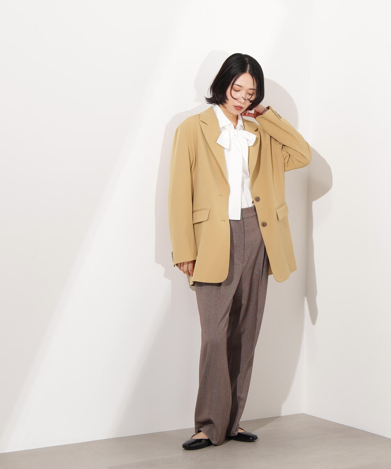 【小室安未さん着用】ツィーディーワンタックストレートパンツ