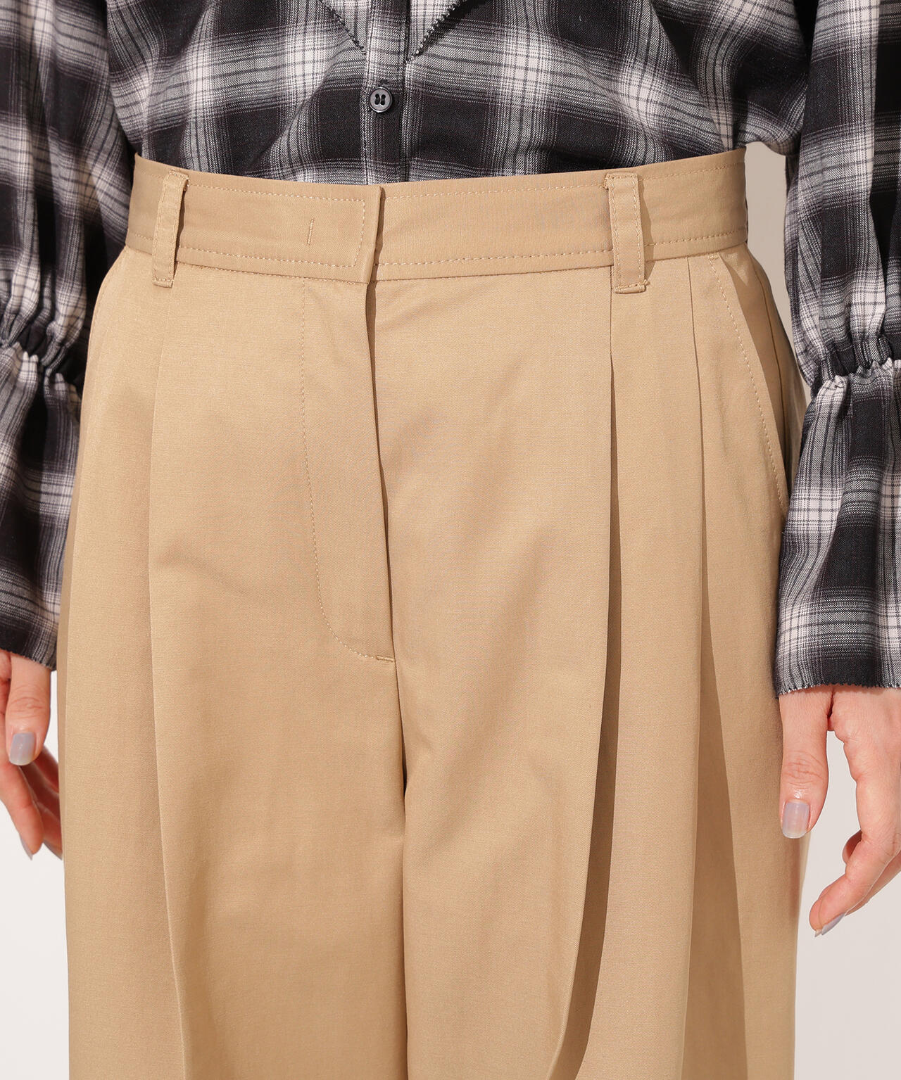 ツータックツイルパンツ