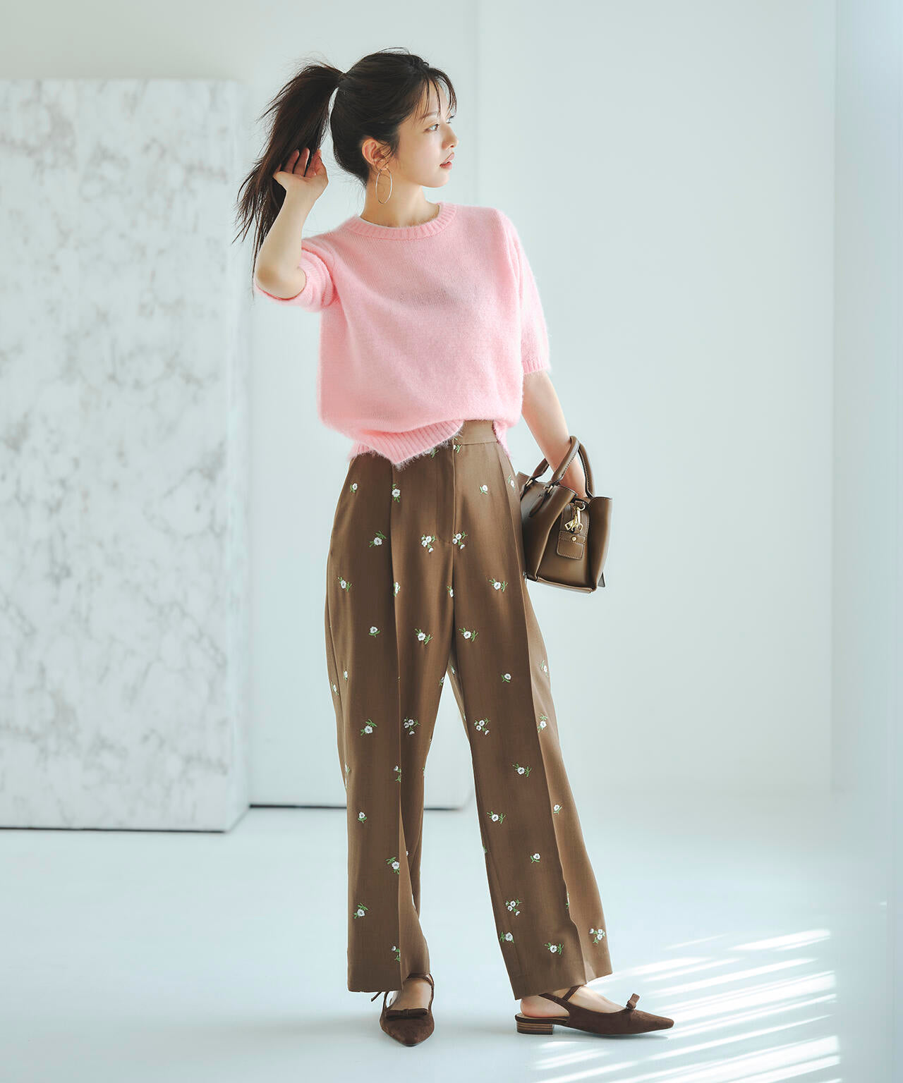 【小室安未さん着用】エンブロイダリーフラワーパンツ