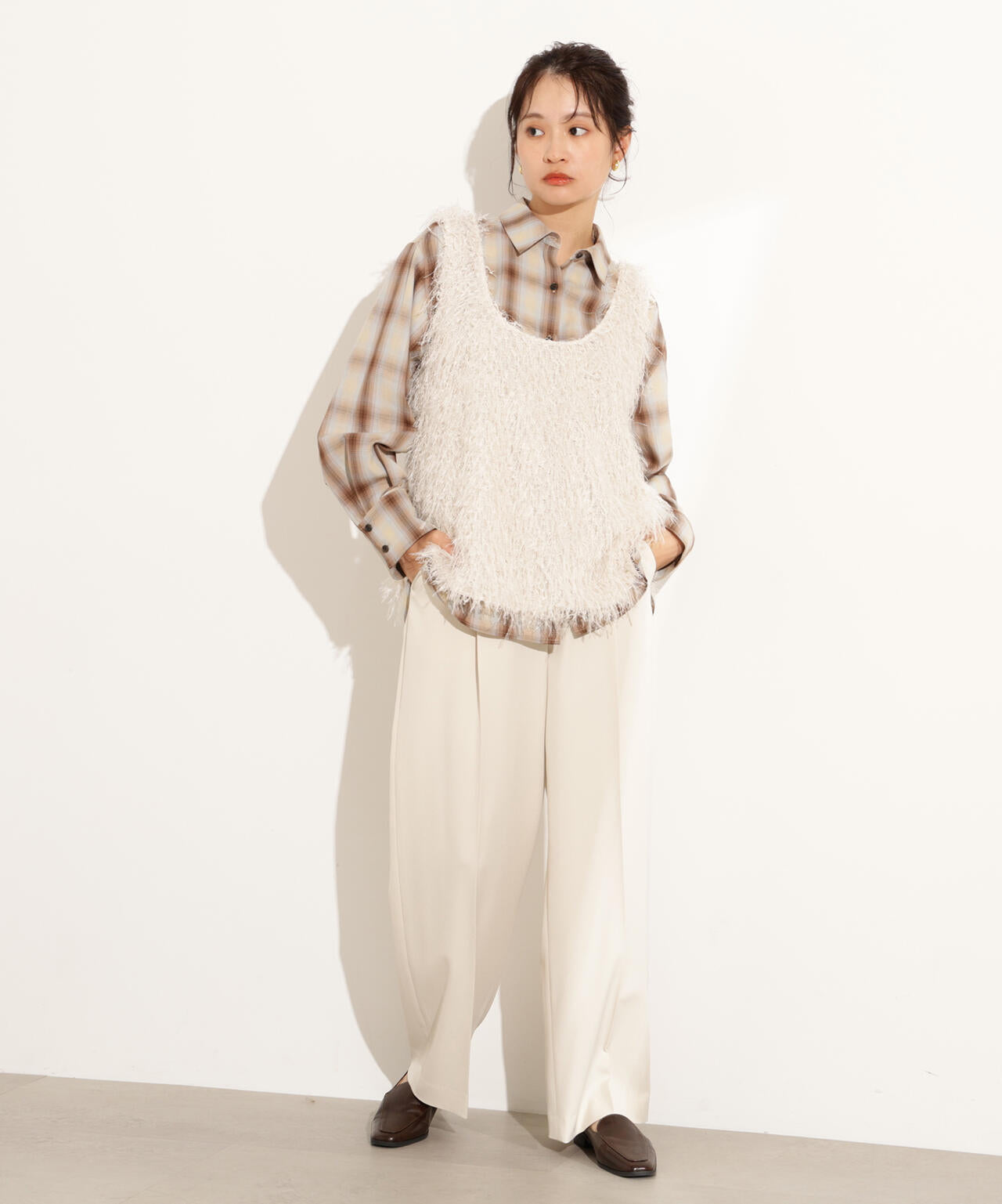 岸本セシルさん着用】オータムワイドトラウザーパンツ | N. Natural
