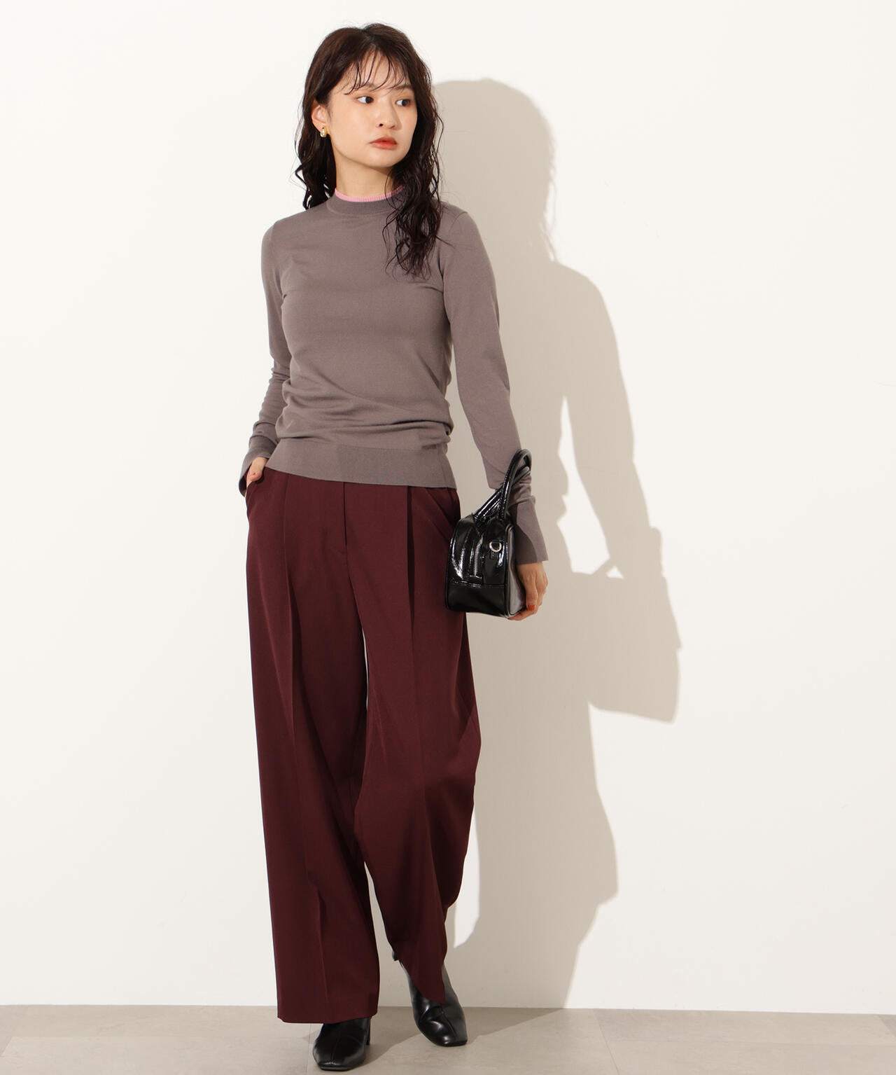 岸本セシルさん着用】オータムワイドトラウザーパンツ | N